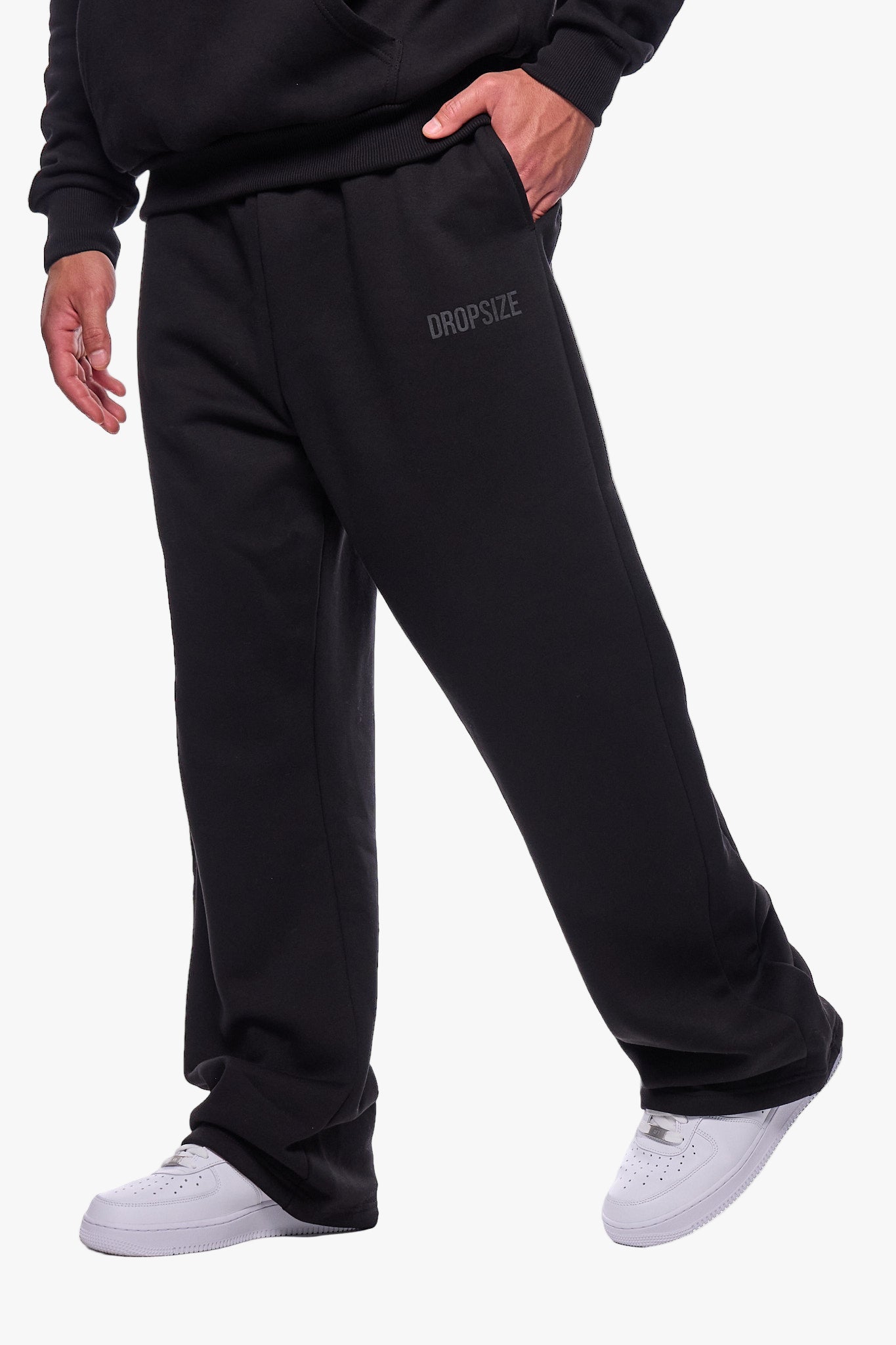 OPEN LEG JOGGER BLACK