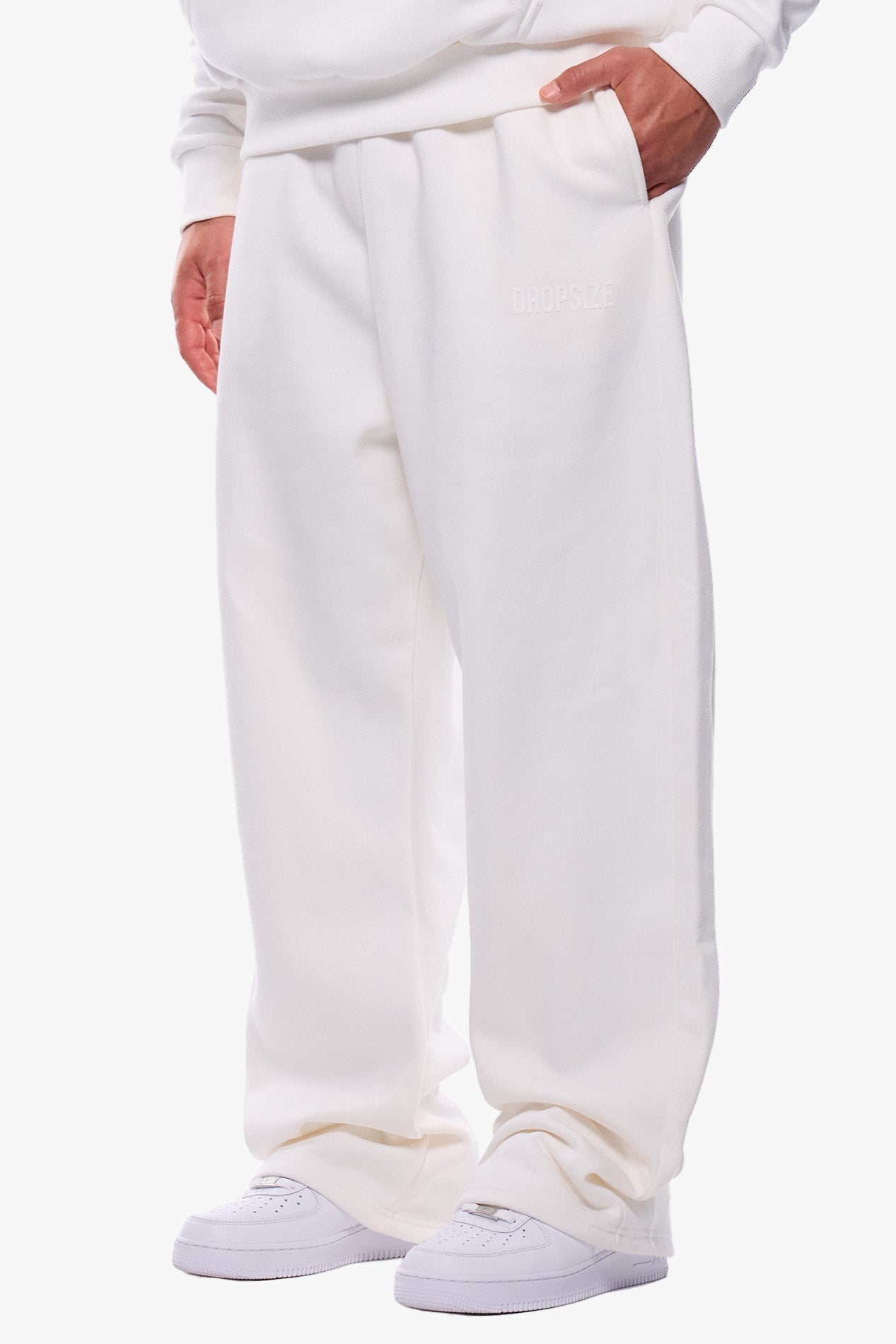 OPEN LEG JOGGER CREAM WHITE
