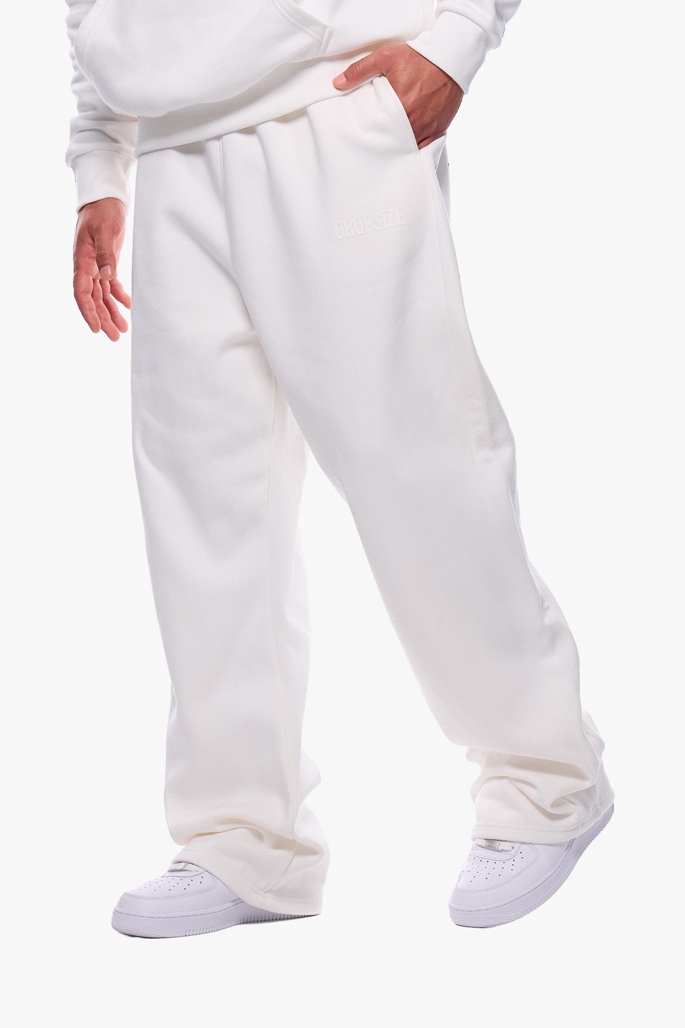 OPEN LEG JOGGER CREAM WHITE