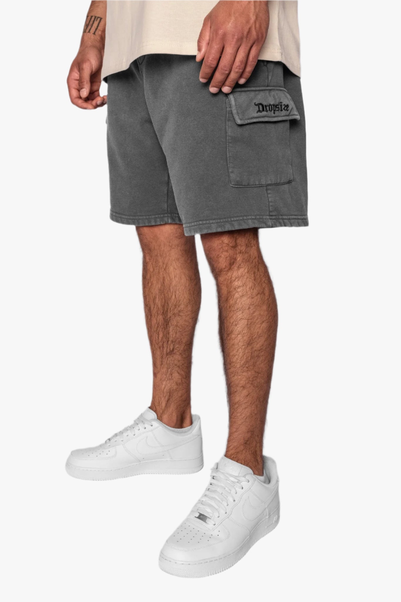 HEAVY CARGO SWEAT SHORT WASHED GRAY