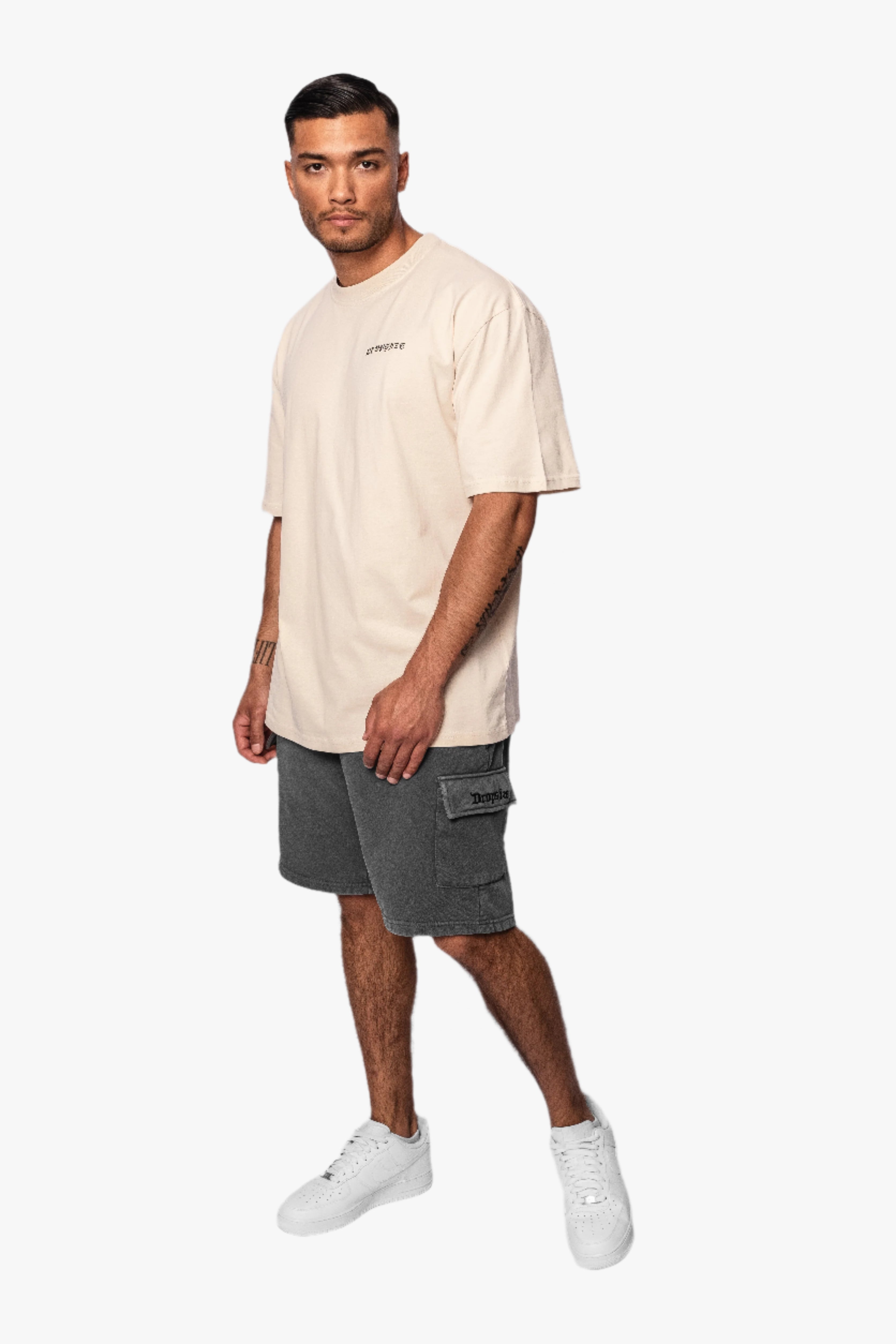 HEAVY CARGO SWEAT SHORT WASHED GRAY
