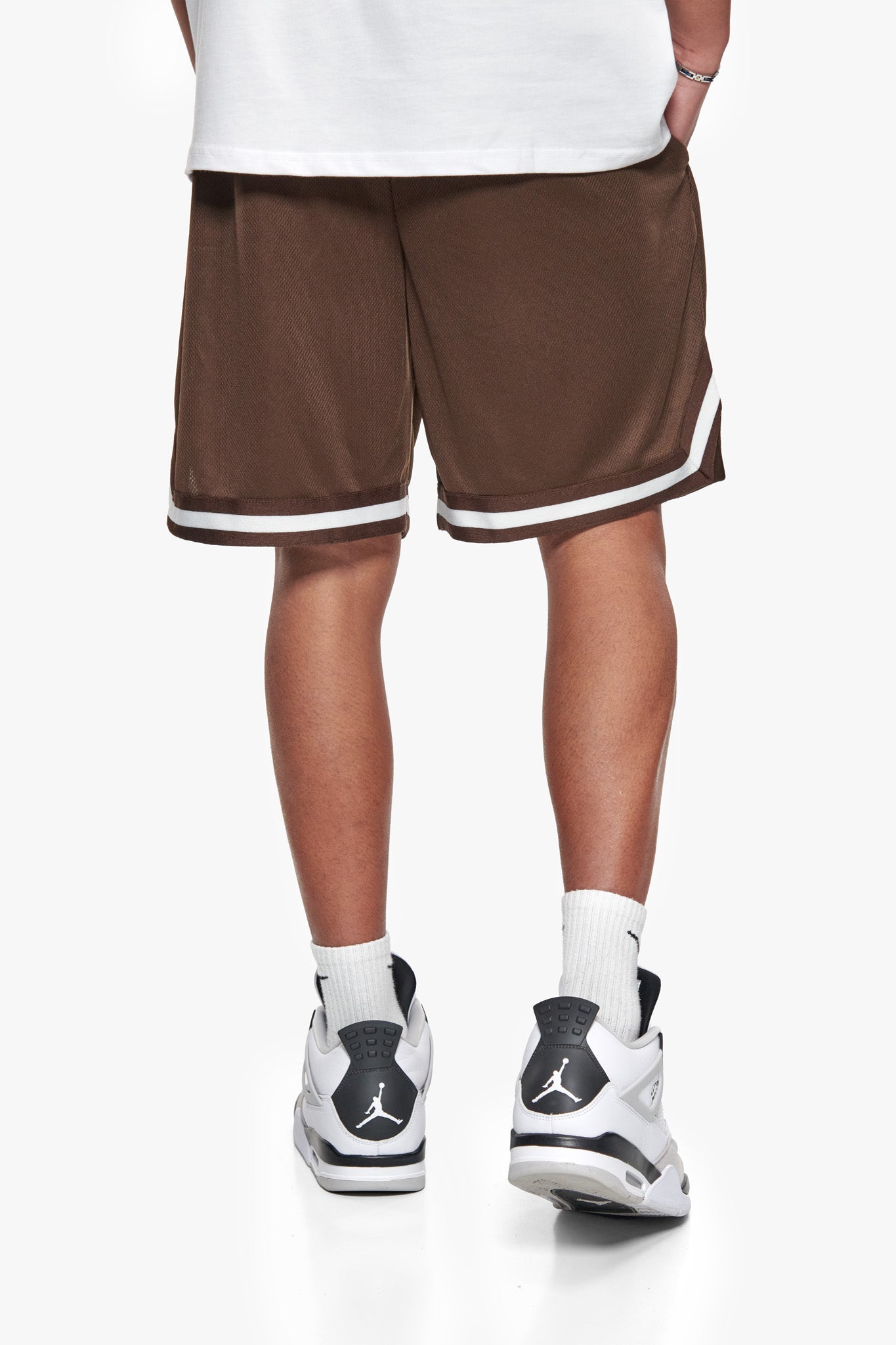LOGO MESH SHORT CHOCOLATE BROWN