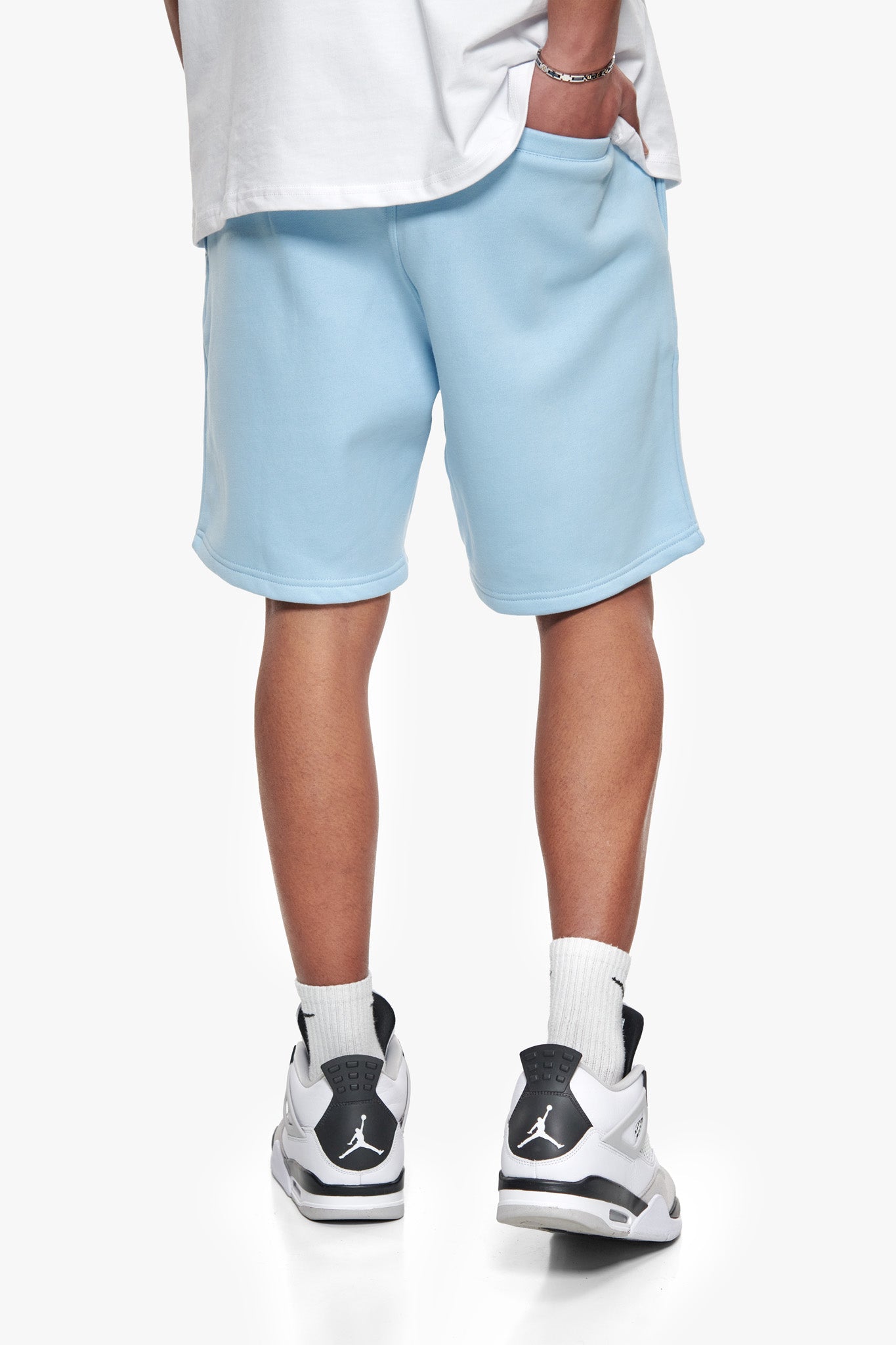 HEAVY EMBO SWEATSHORT BABY BLUE