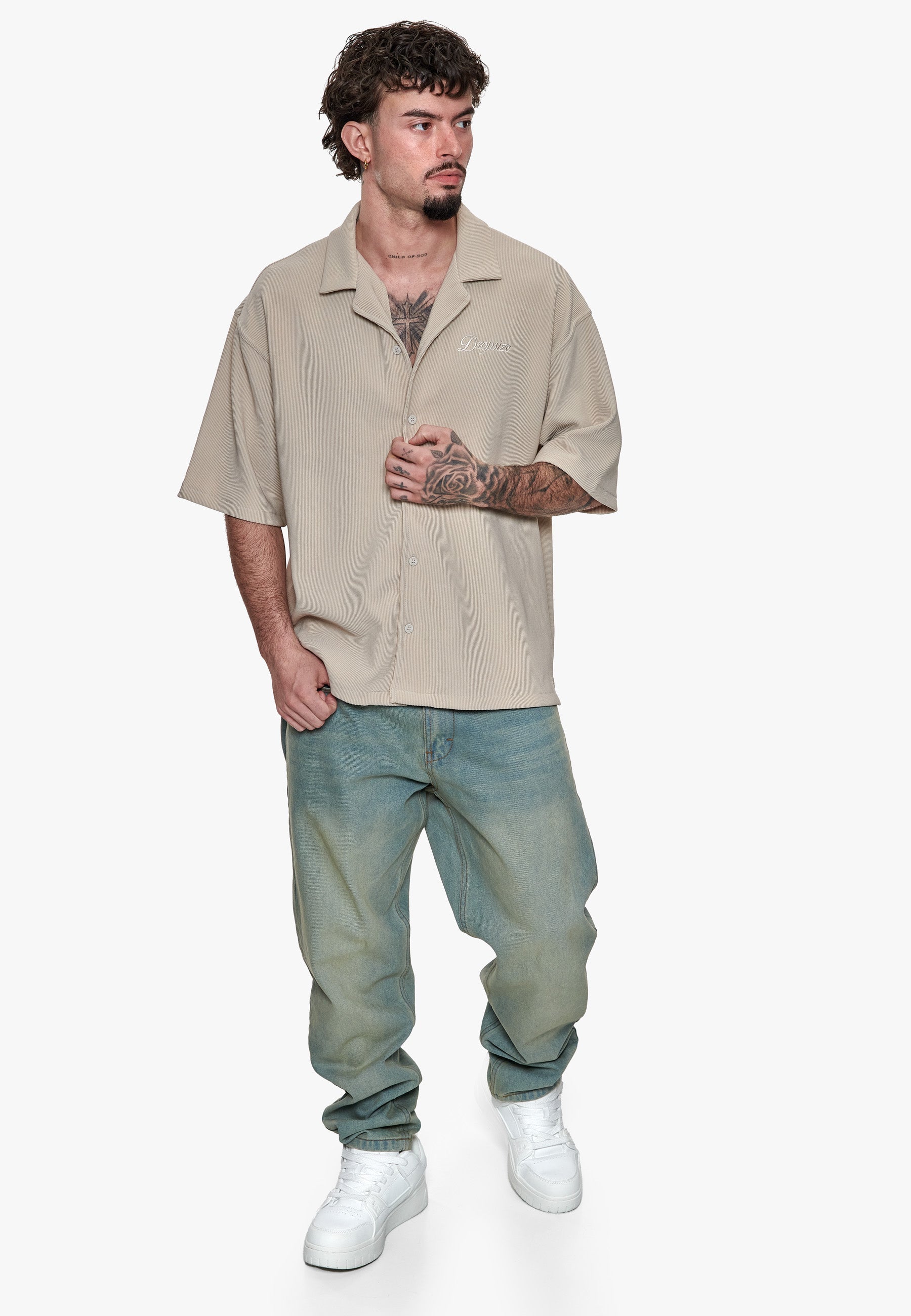 PLISSEE SUMMER SHIRT PUMIC STONE