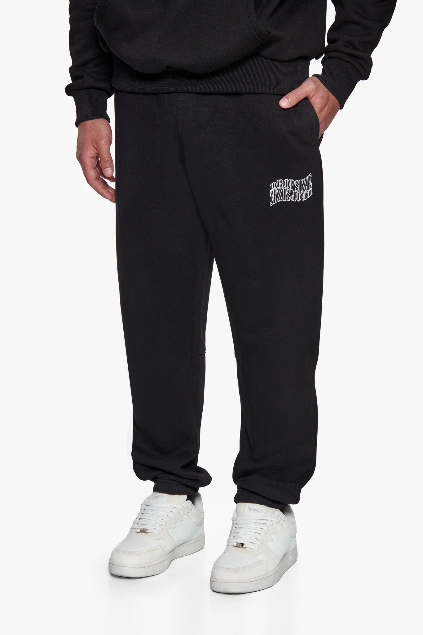 HEAVY MIRRORED LOGO JOGGER BLACK
