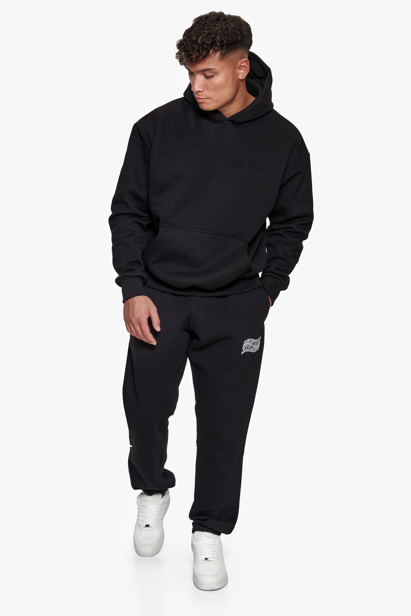 HEAVY MIRRORED LOGO JOGGER BLACK