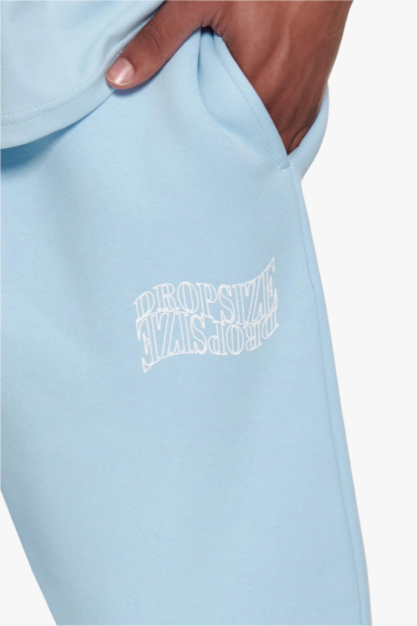 HEAVY MIRRORED LOGO JOGGER BABY BLUE