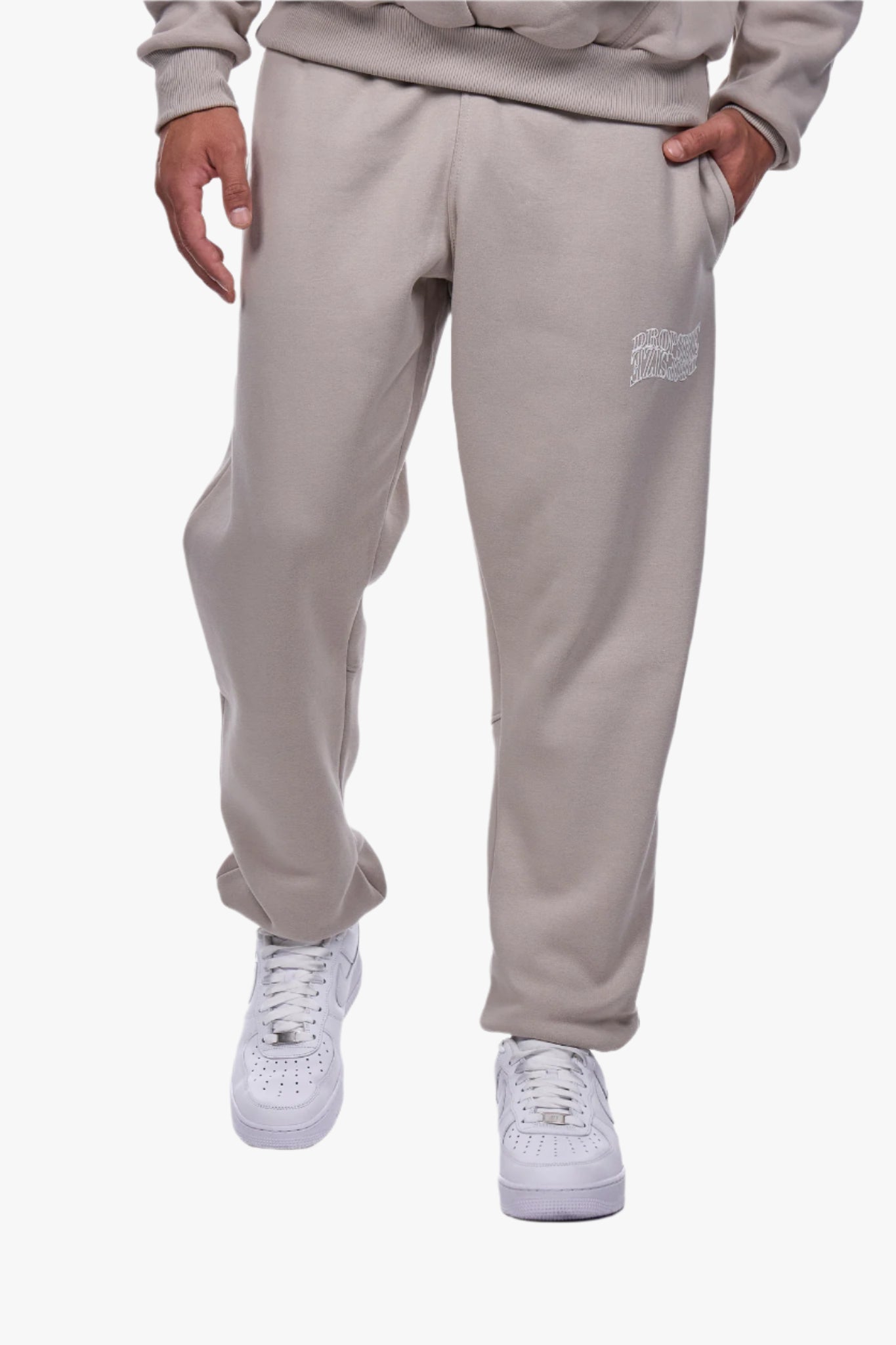 HEAVY MIRRORED LOGO JOGGER STONE