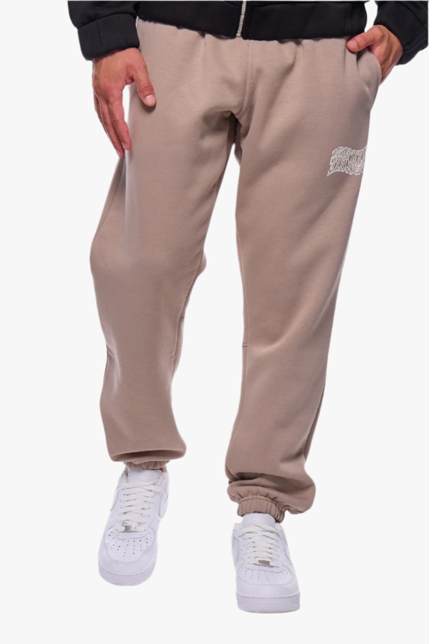 HEAVY MIRRORED LOGO JOGGER SIMPLY TAUPE