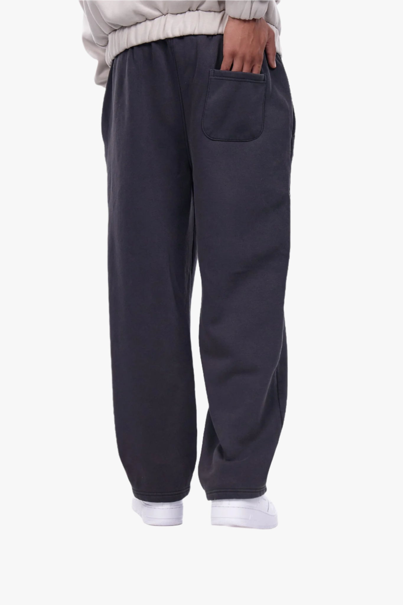 STRAIGHT LEG JOGGER ACID WASHED BLACK