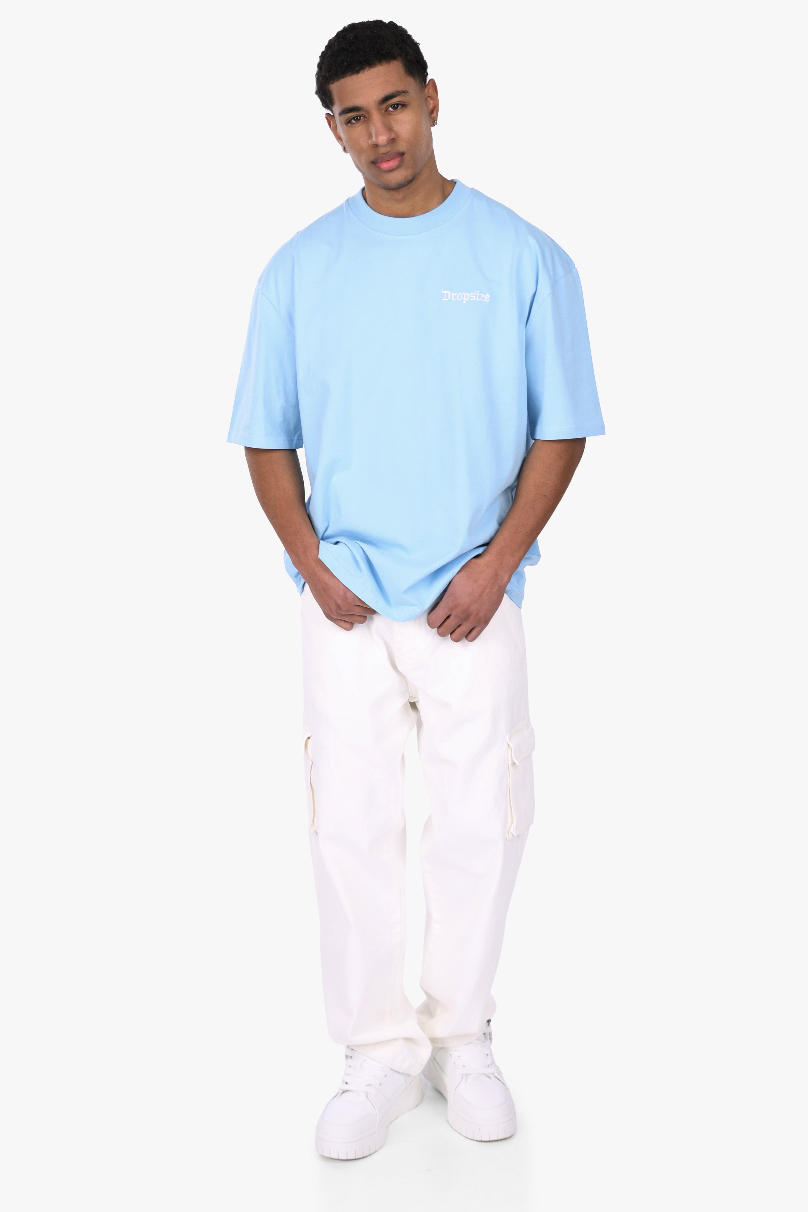 HEAVY OVERSIZE EMBO T-SHIRT BABY BLUE