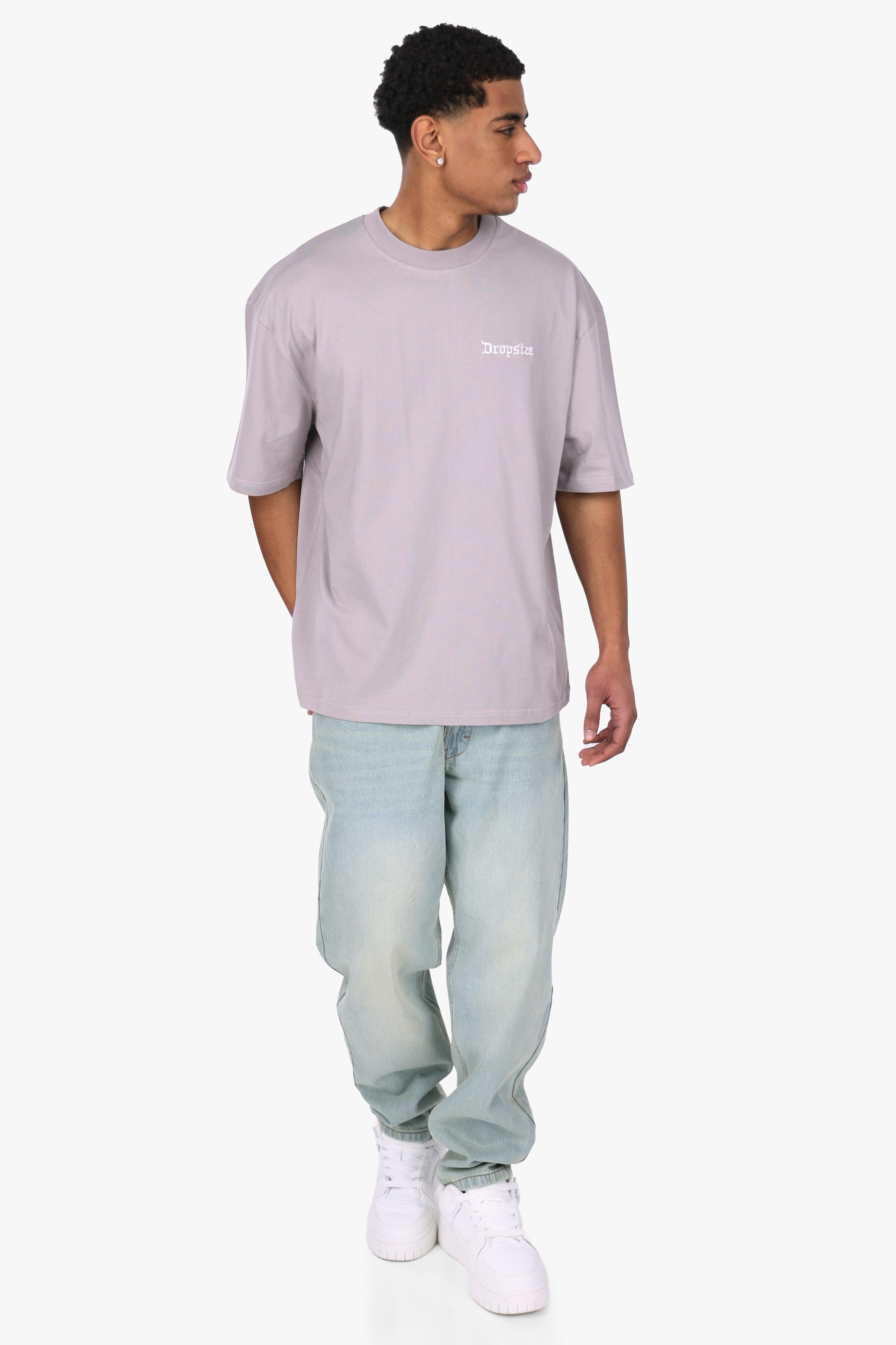HEAVY OVERSIZE EMBO T-SHIRT GULL GREY