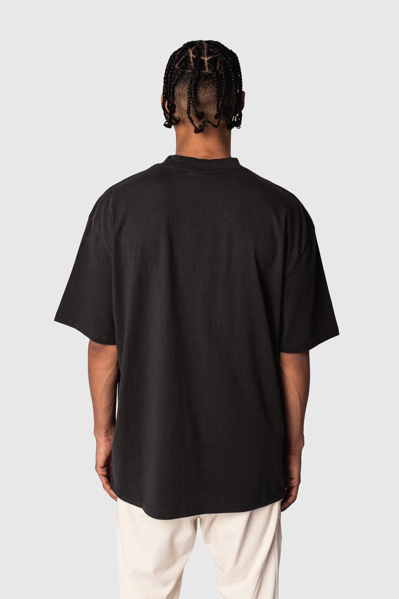 HEAVY OVERSIZE EMBO T-SHIRT WASHED BLACK