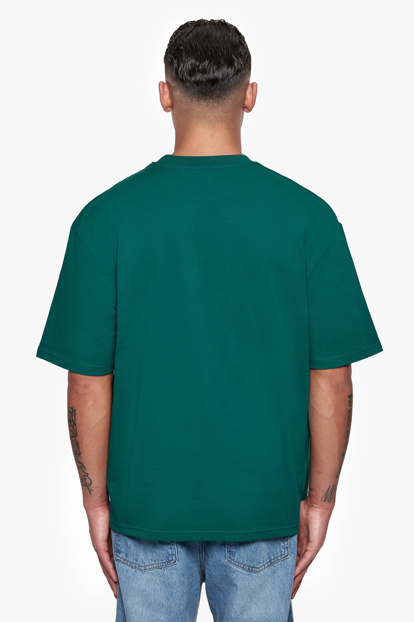 HEAVY OVERSIZE METAL PATCH BASIC T-SHIRT GREEN