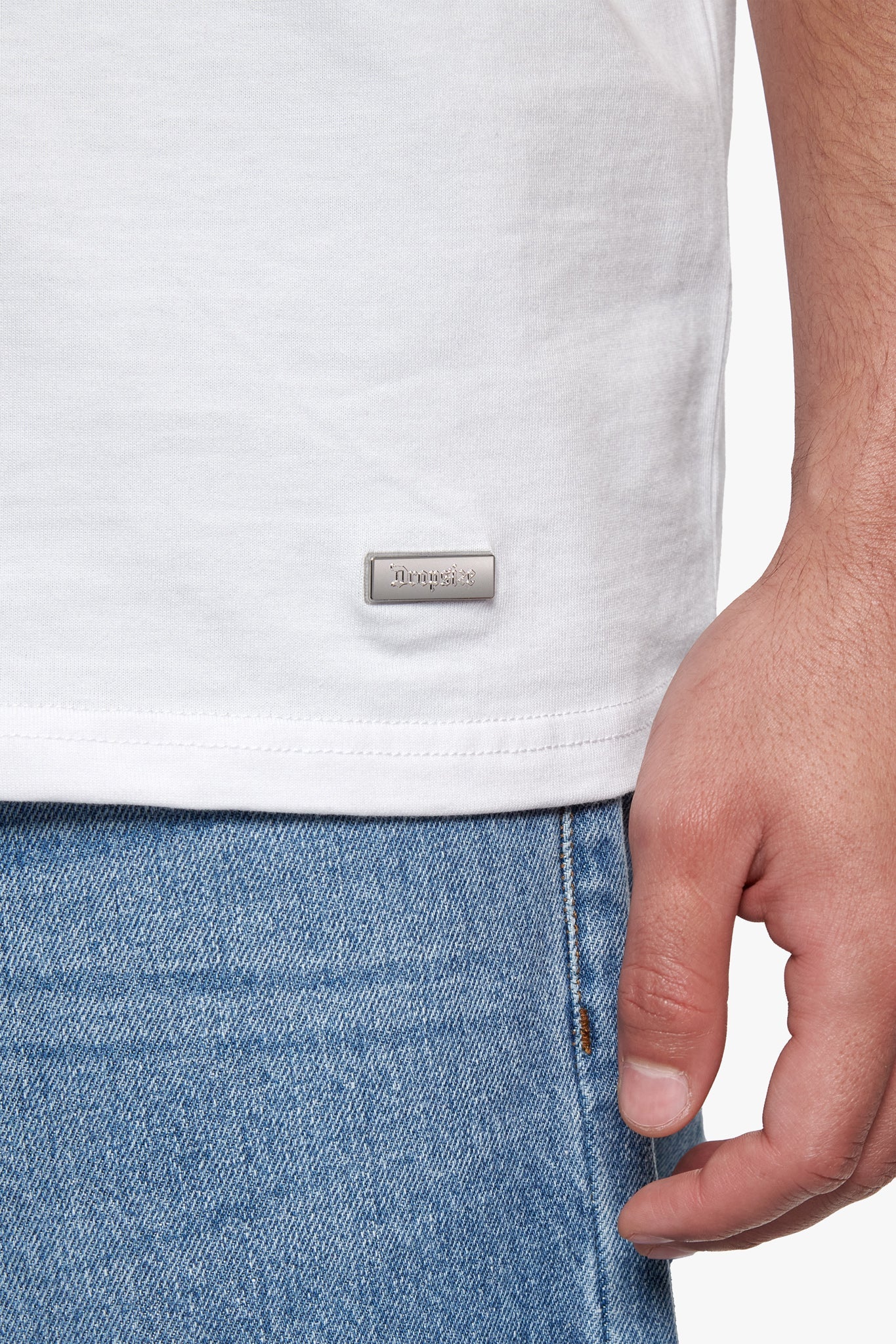 HEAVY OVERSIZE METAL PATCH BASIC T-SHIRT WHITE