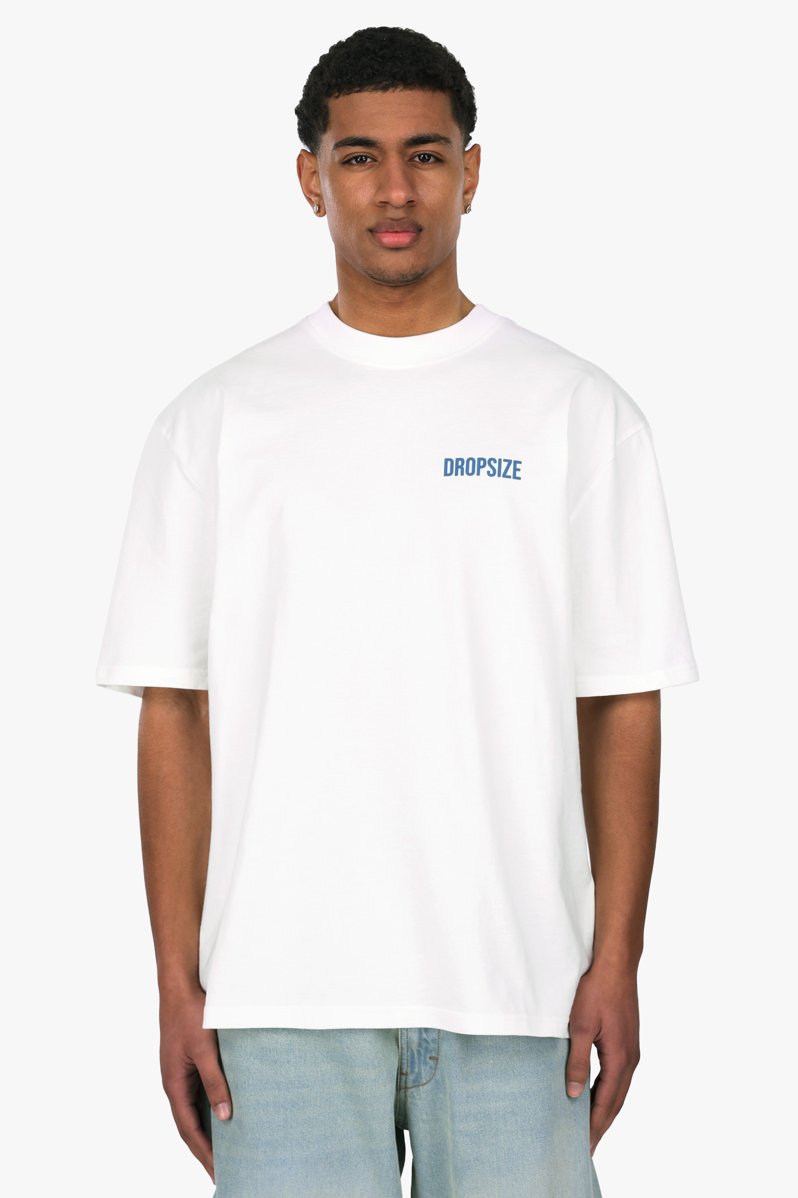 HEAVY OVERSIZE HUSTLE CLUB CIRCLE T-SHIRT CREAM