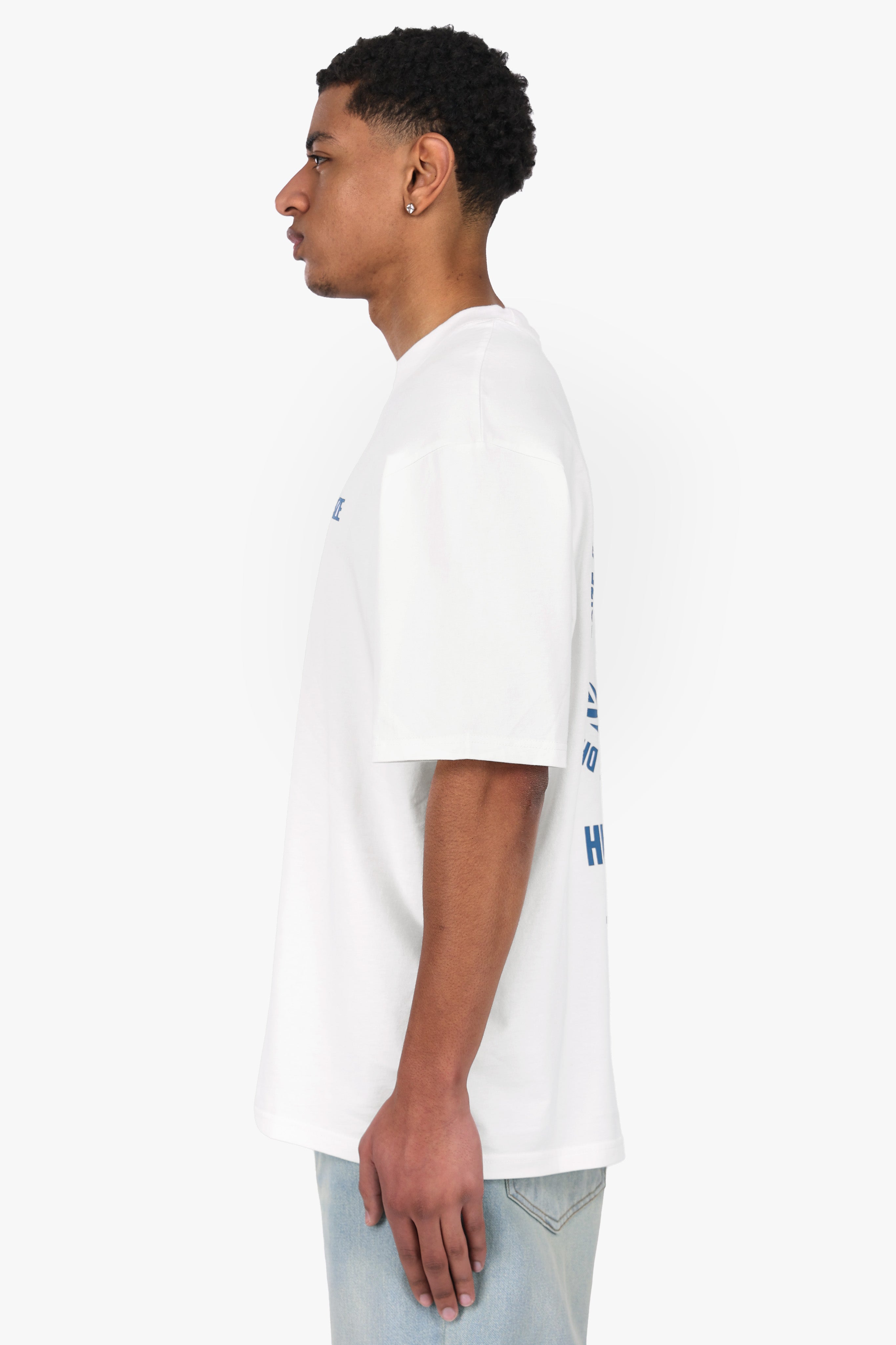 HEAVY OVERSIZE HUSTLE CLUB CIRCLE T-SHIRT CREAM