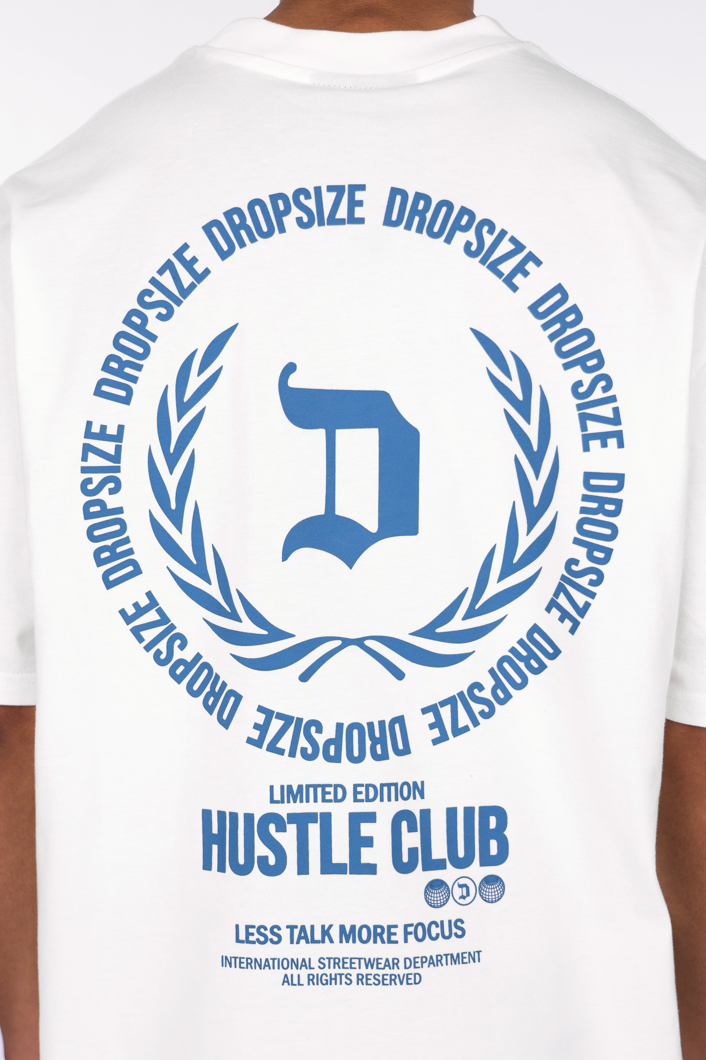 HEAVY OVERSIZE HUSTLE CLUB CIRCLE T-SHIRT CREAM