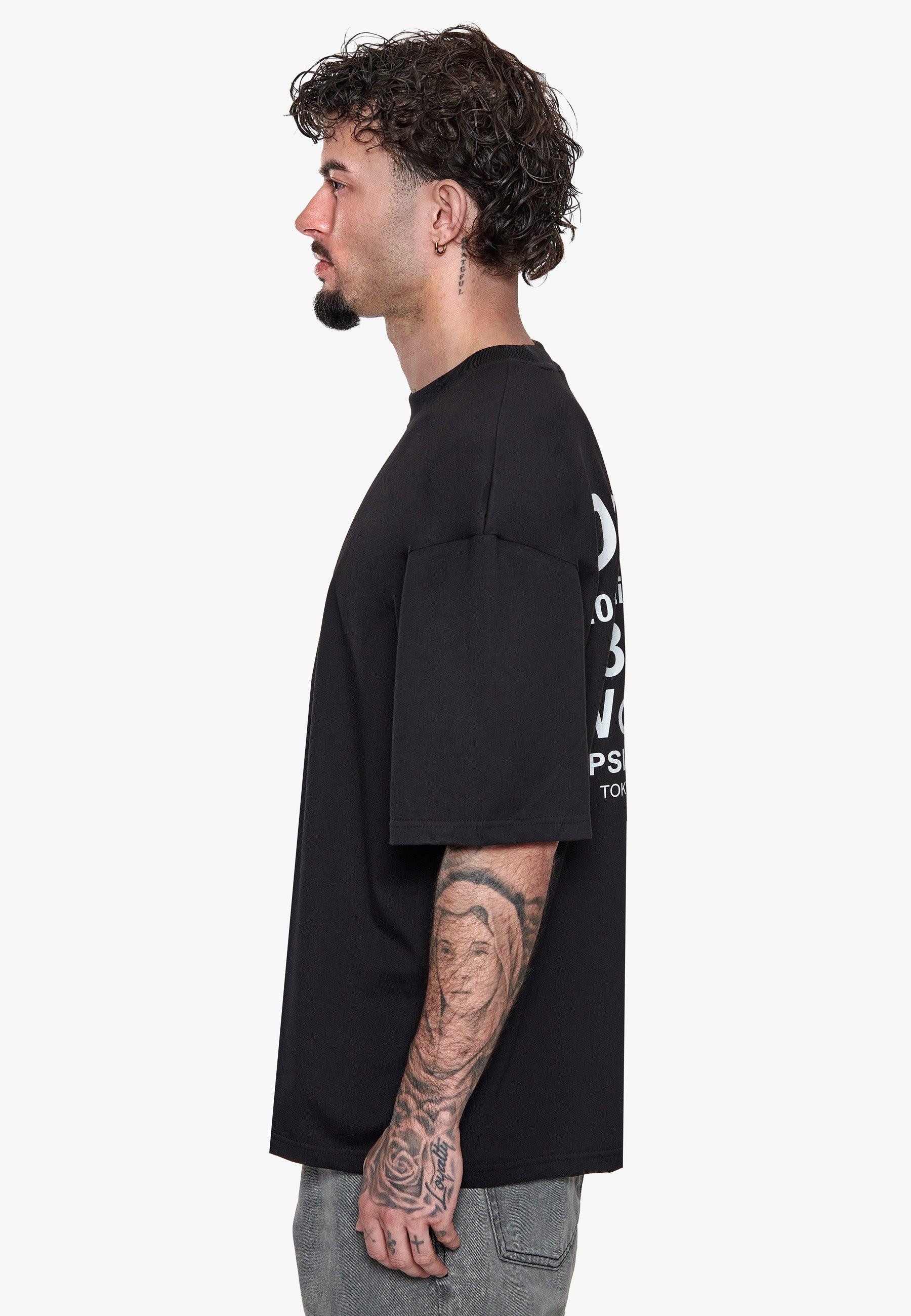 HEAVY OVERSIZED WORLD WIDE T-SHIRT BLACK