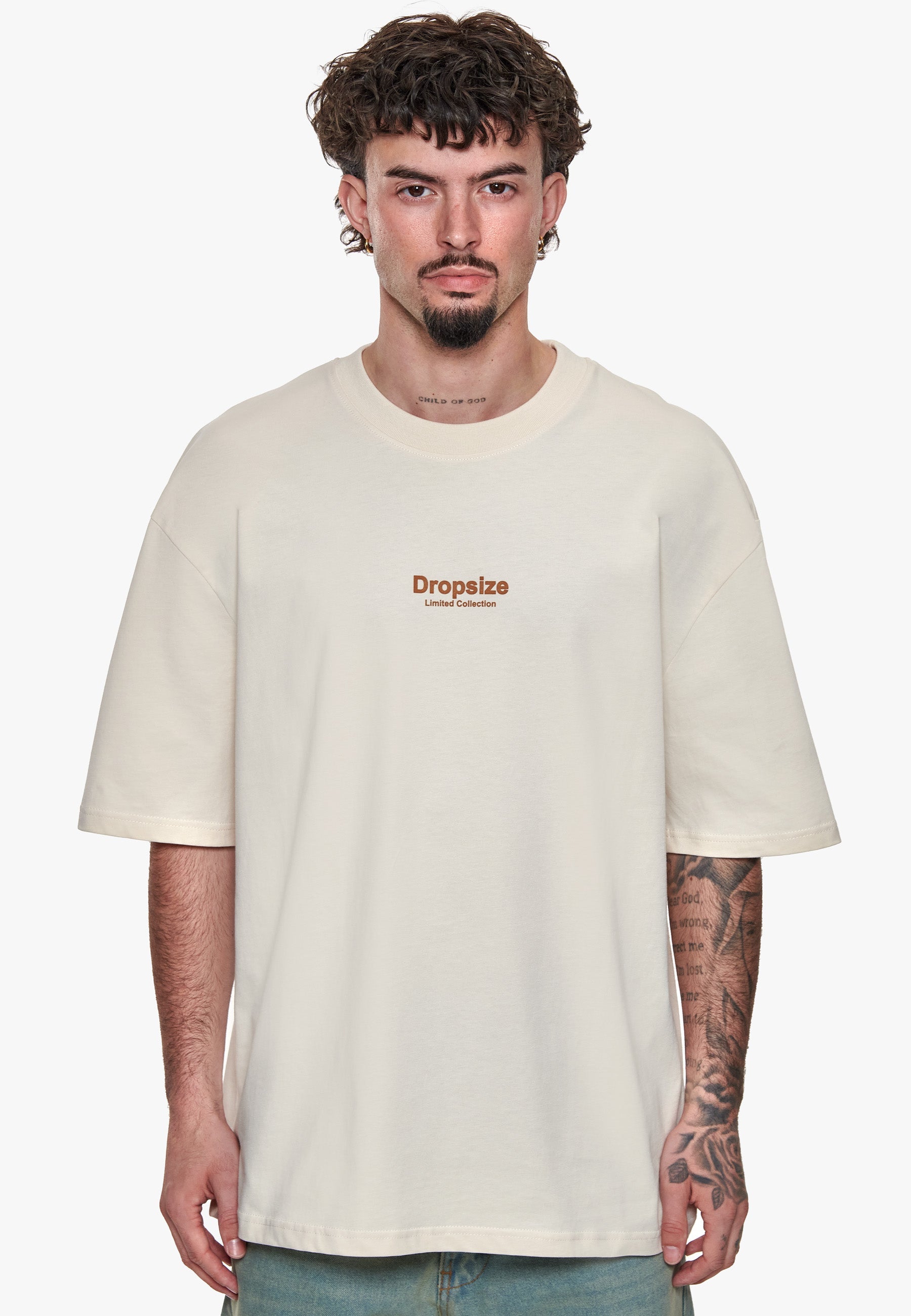 HEAVY OVERSIZED WORLD WIDE T-SHIRT COCONUT MILK