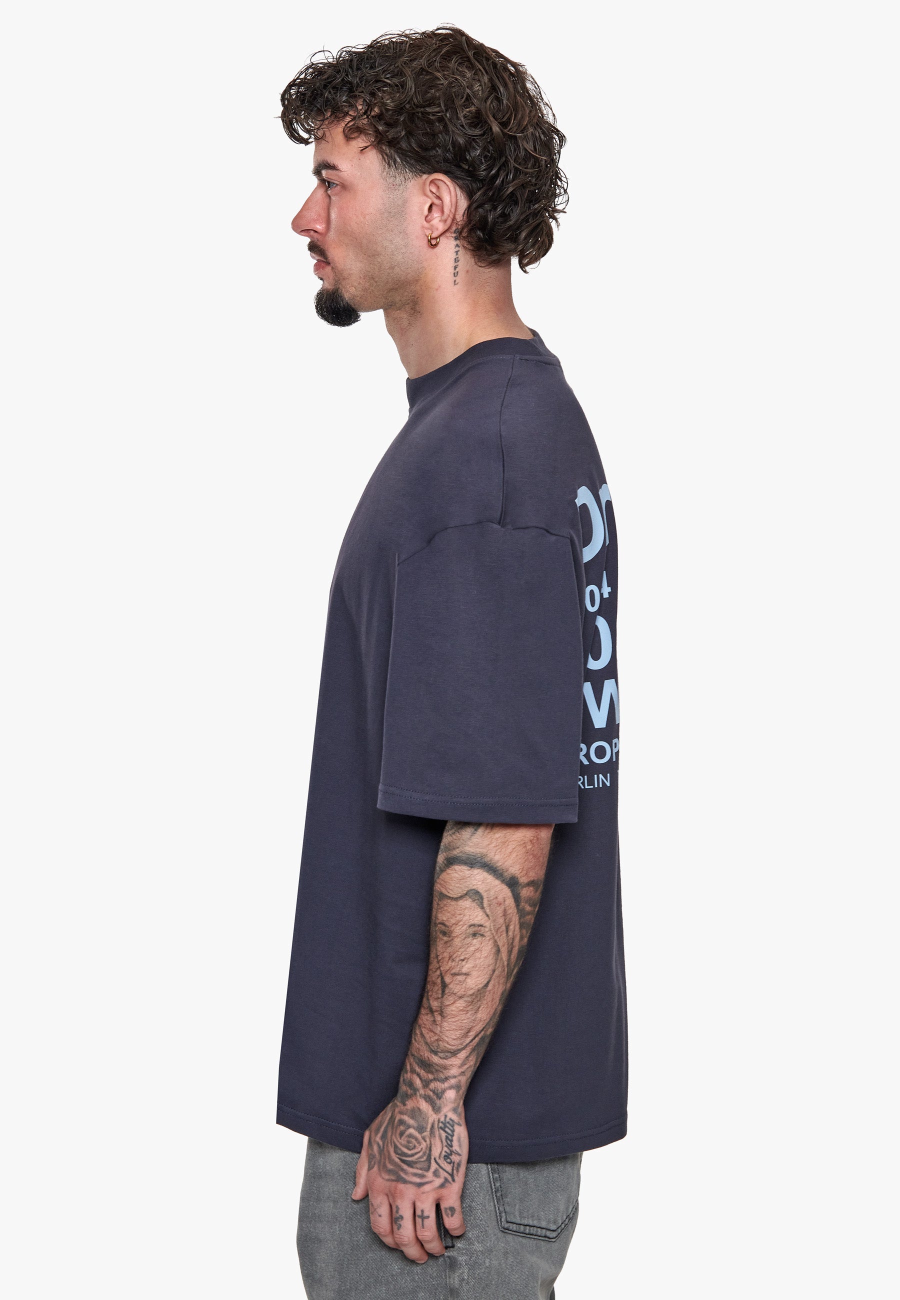 HEAVY OVERSIZED WORLD WIDE T-SHIRT NAVY
