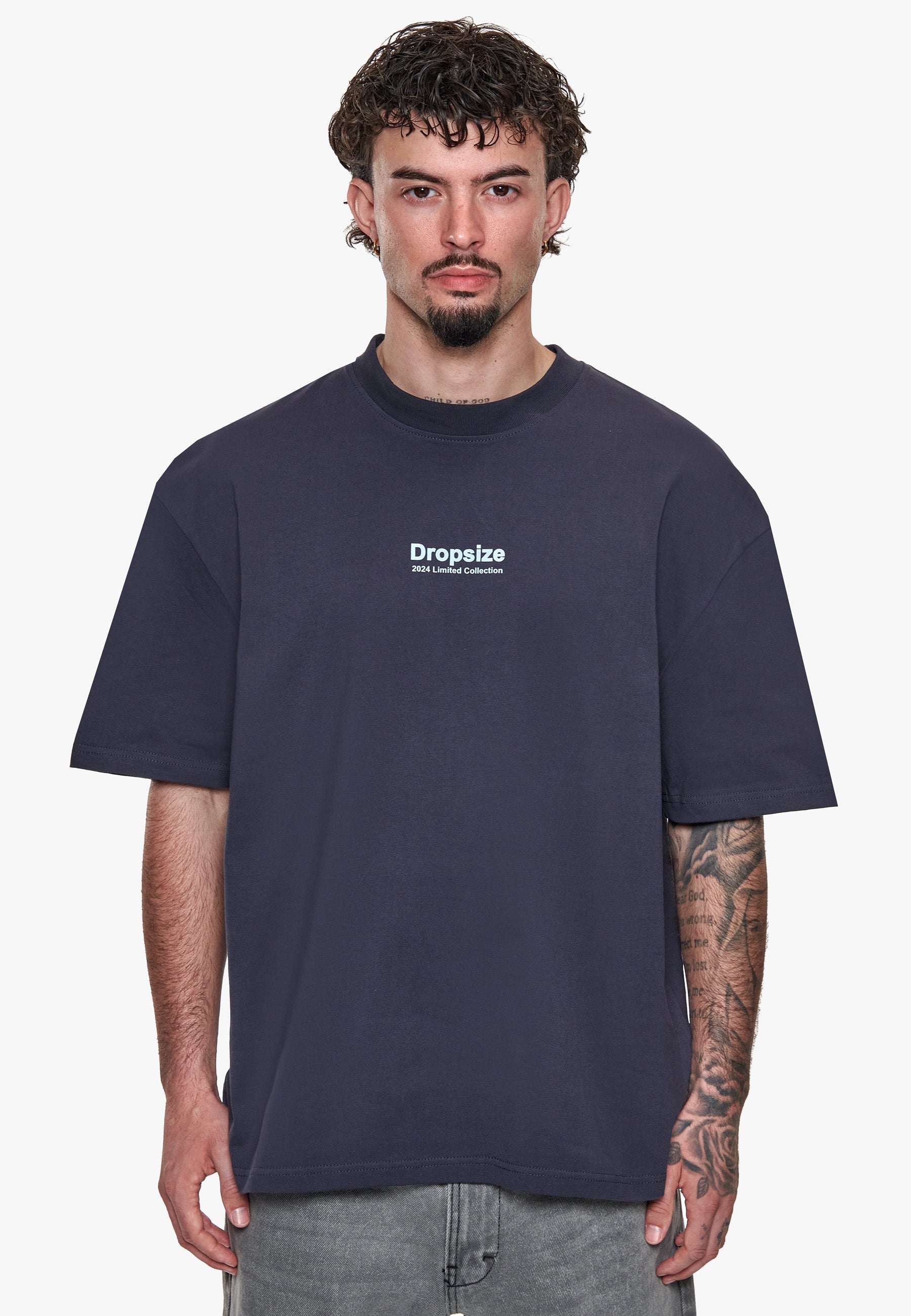 HEAVY OVERSIZED WORLD WIDE T-SHIRT NAVY
