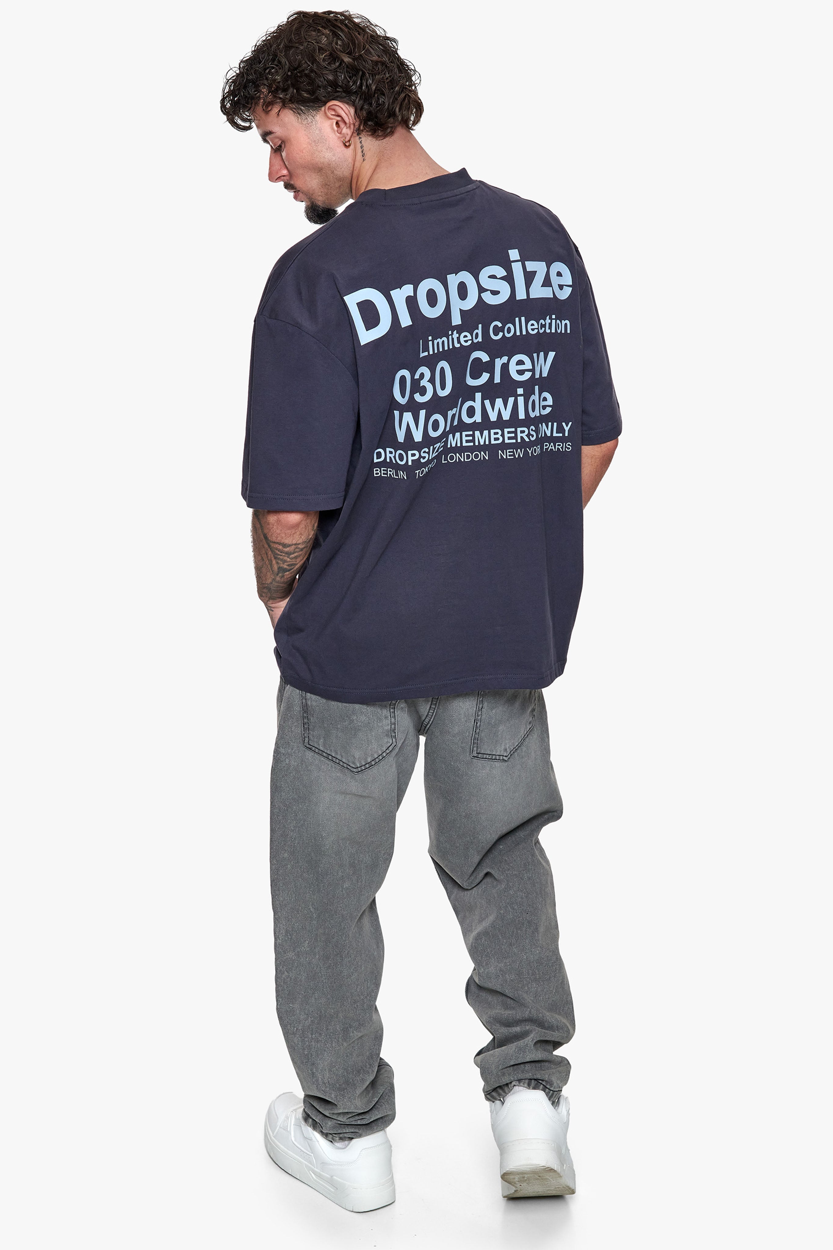 HEAVY OVERSIZED WORLD WIDE T-SHIRT NAVY
