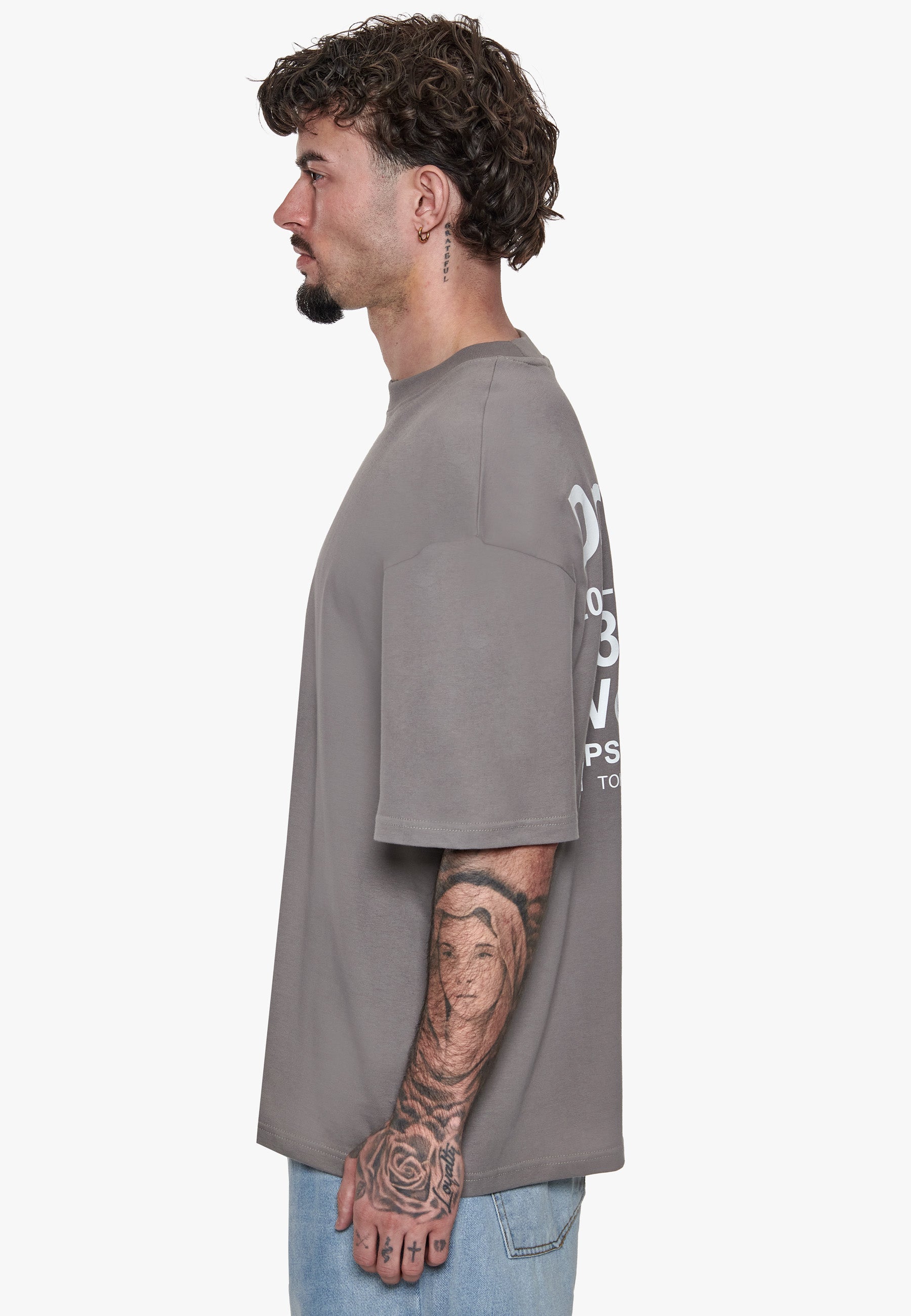 HEAVY OVERSIZED WORLD WIDE T-SHIRT DRIFTWOOD