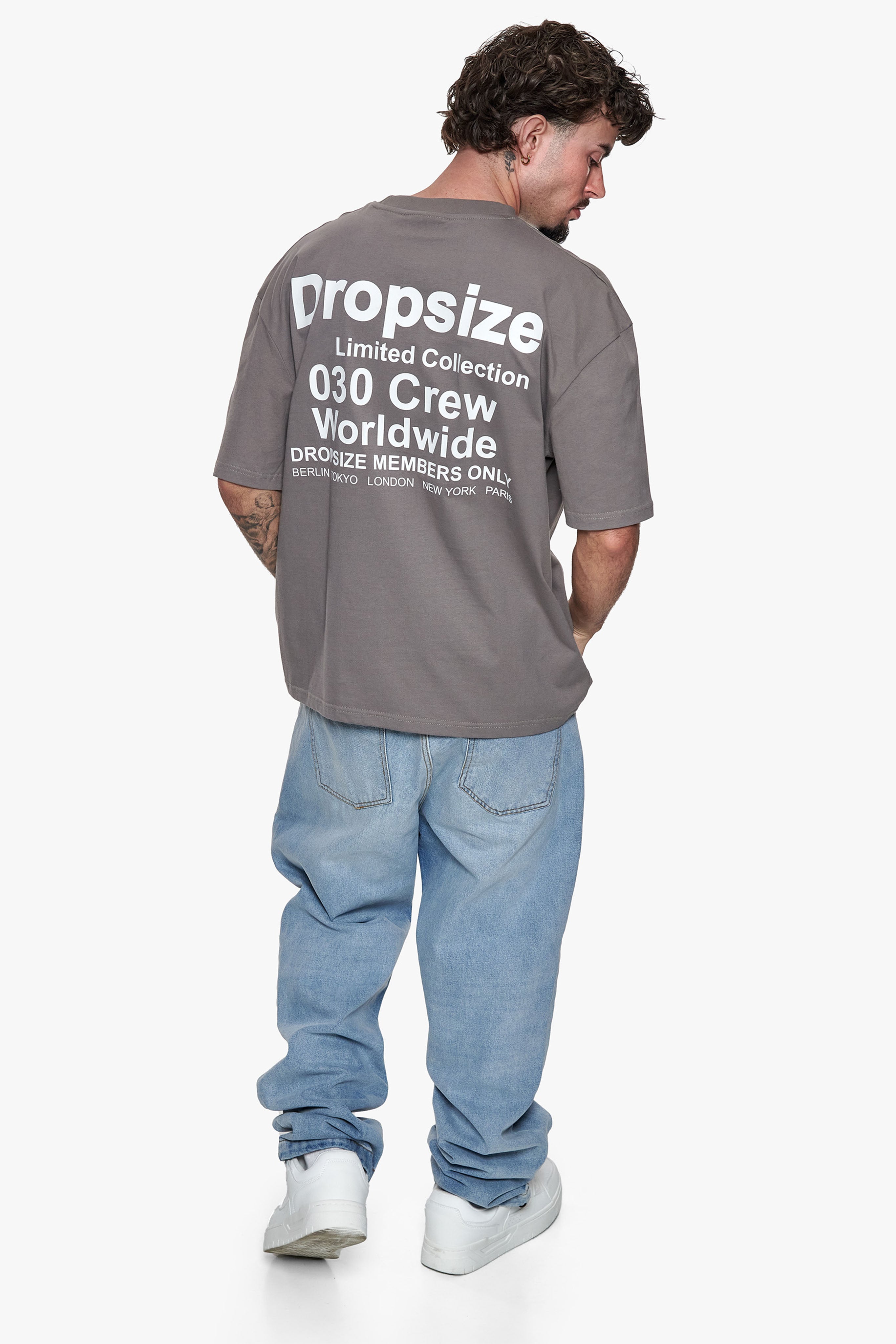 HEAVY OVERSIZED WORLD WIDE T-SHIRT DRIFTWOOD