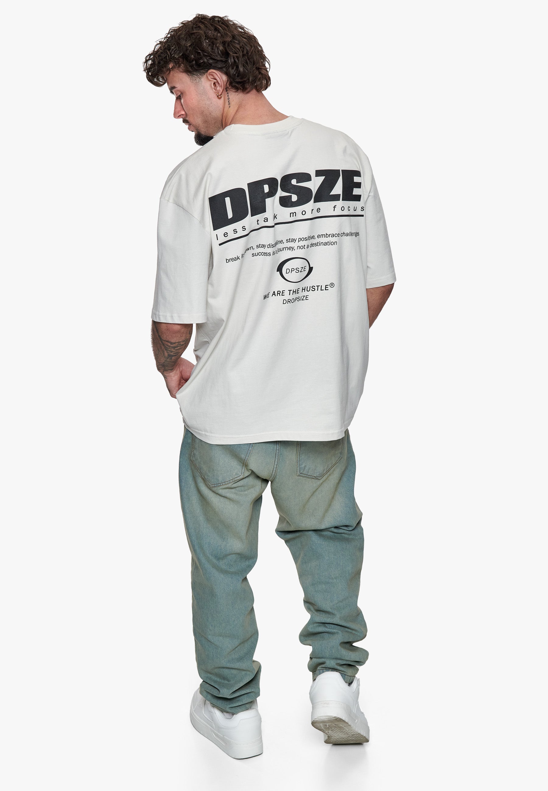 HEAVY OVERSIZE LESS TALK T-SHIRT LIGHT GREY