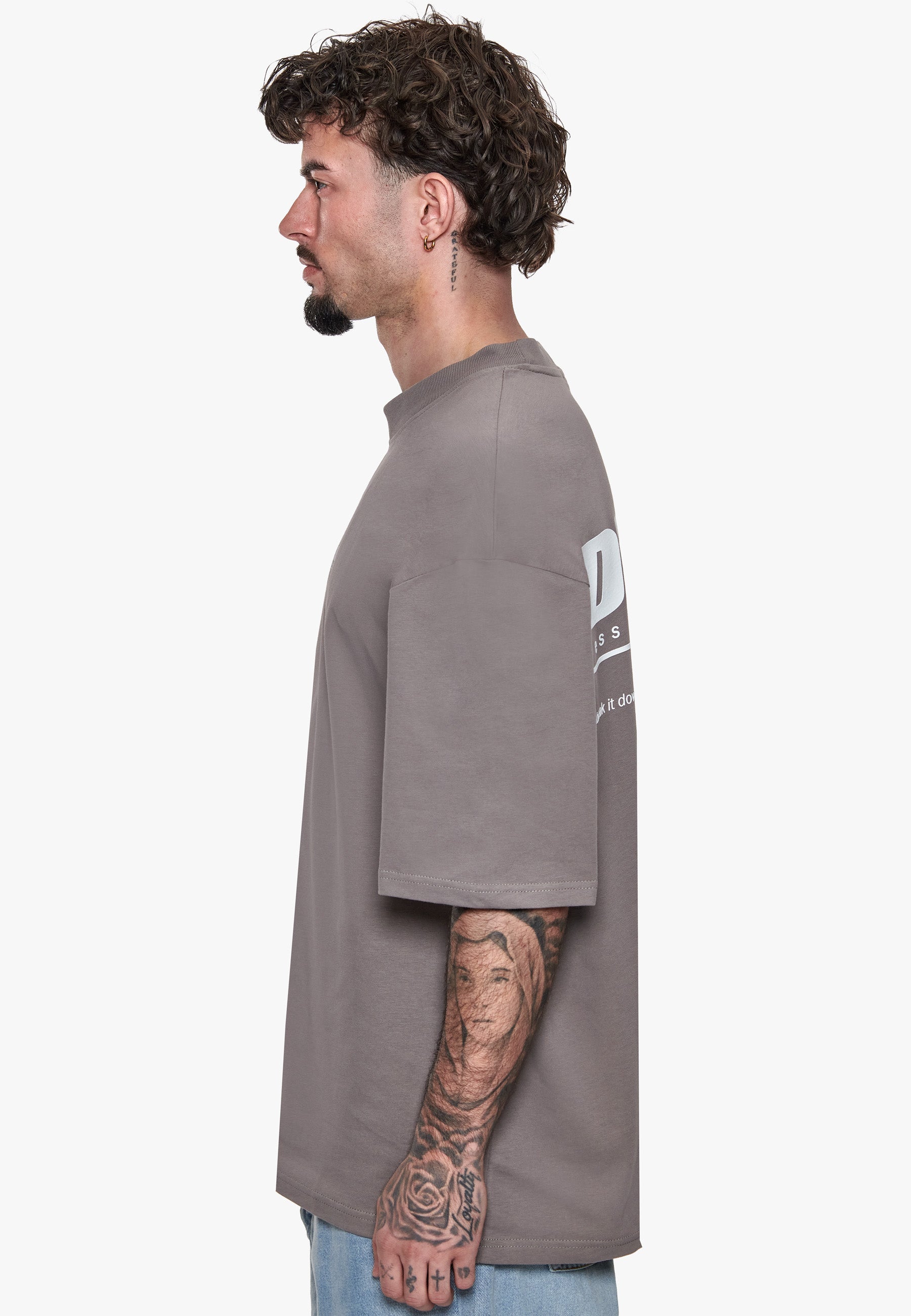 HEAVY OVERSIZE LESS TALK T-SHIRT DRIFTWOOD