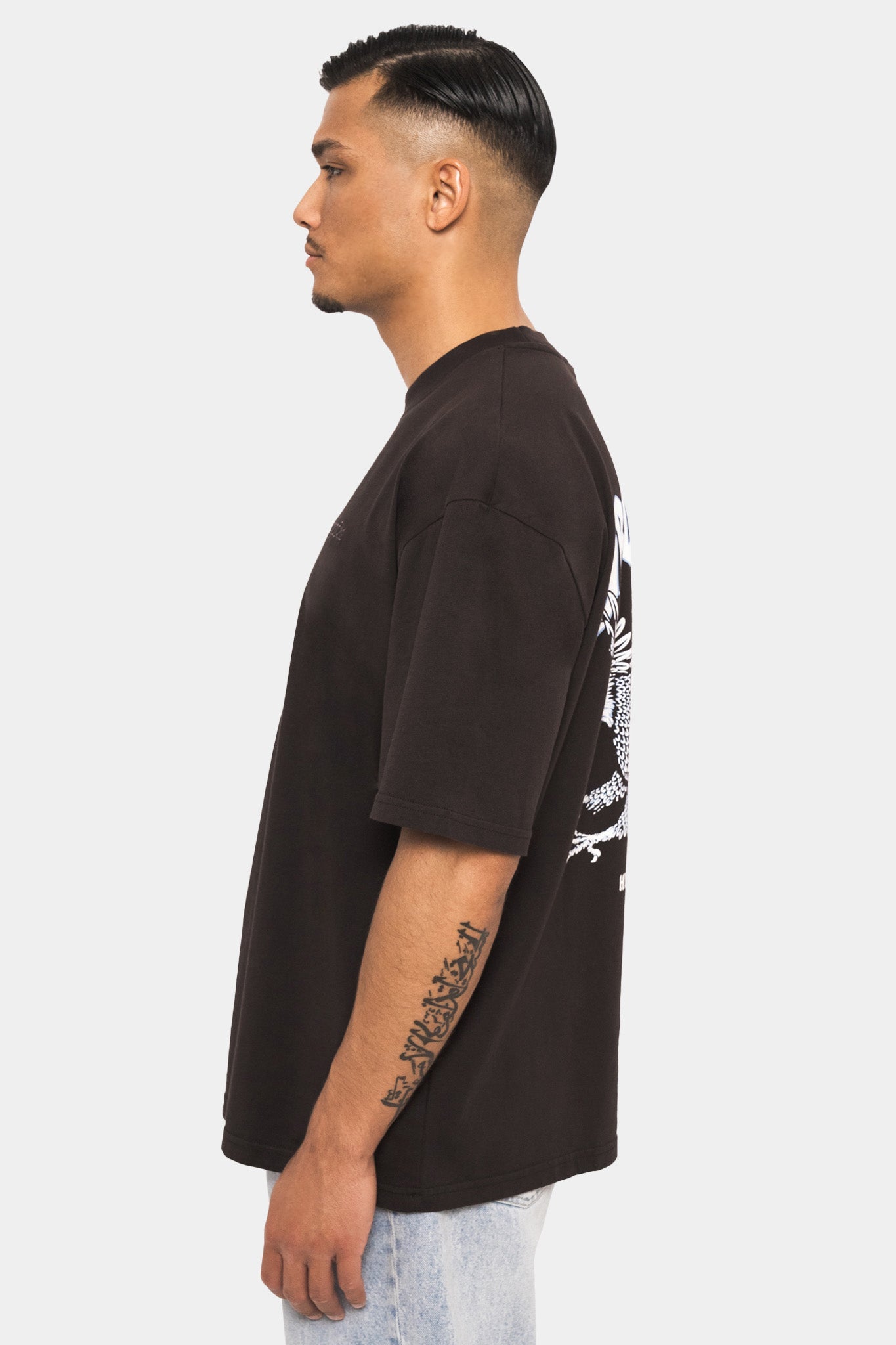 HEAVY OVERSIZE EAGLE T-SHIRT WASHED BLACK