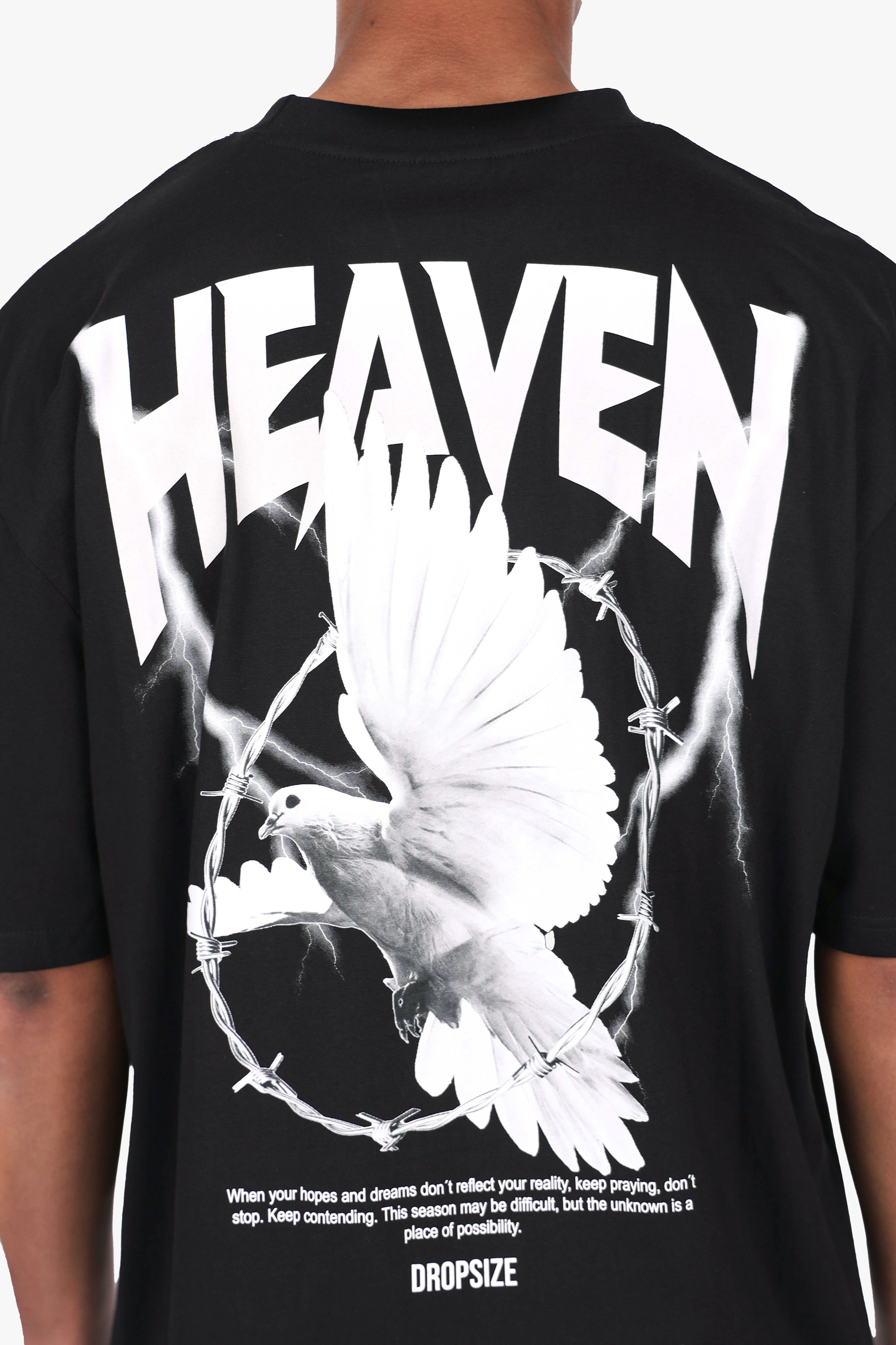 HEAVY OVERSIZED HEAVEN DOVE T-SHIRT BLACK