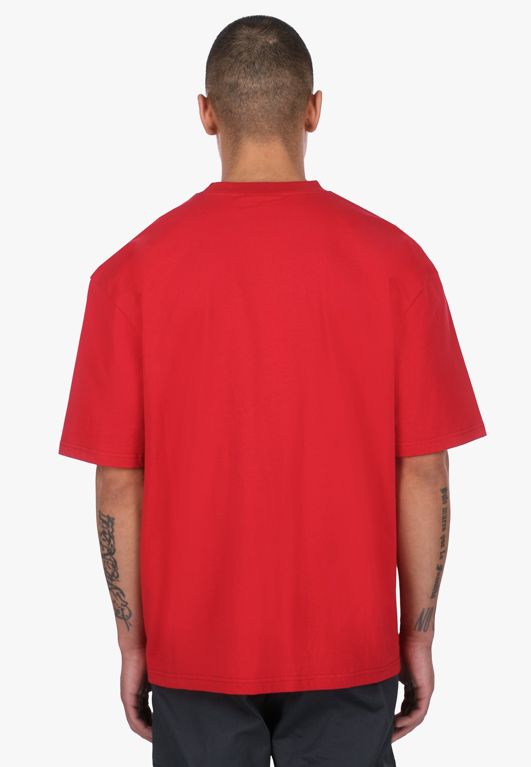 HEAVY OVERSIZE EMBO T-SHIRT RED