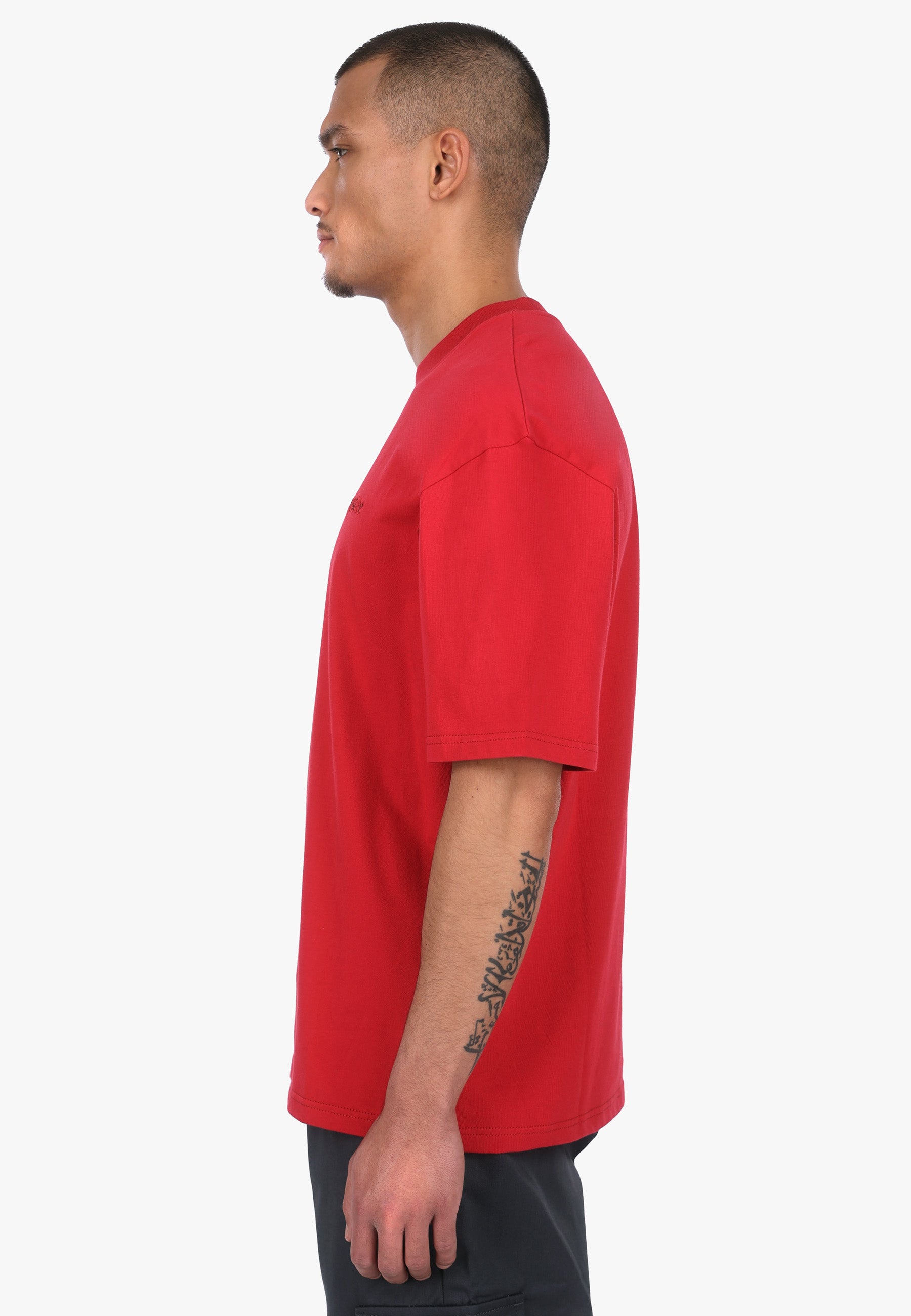 HEAVY OVERSIZE EMBO T-SHIRT RED