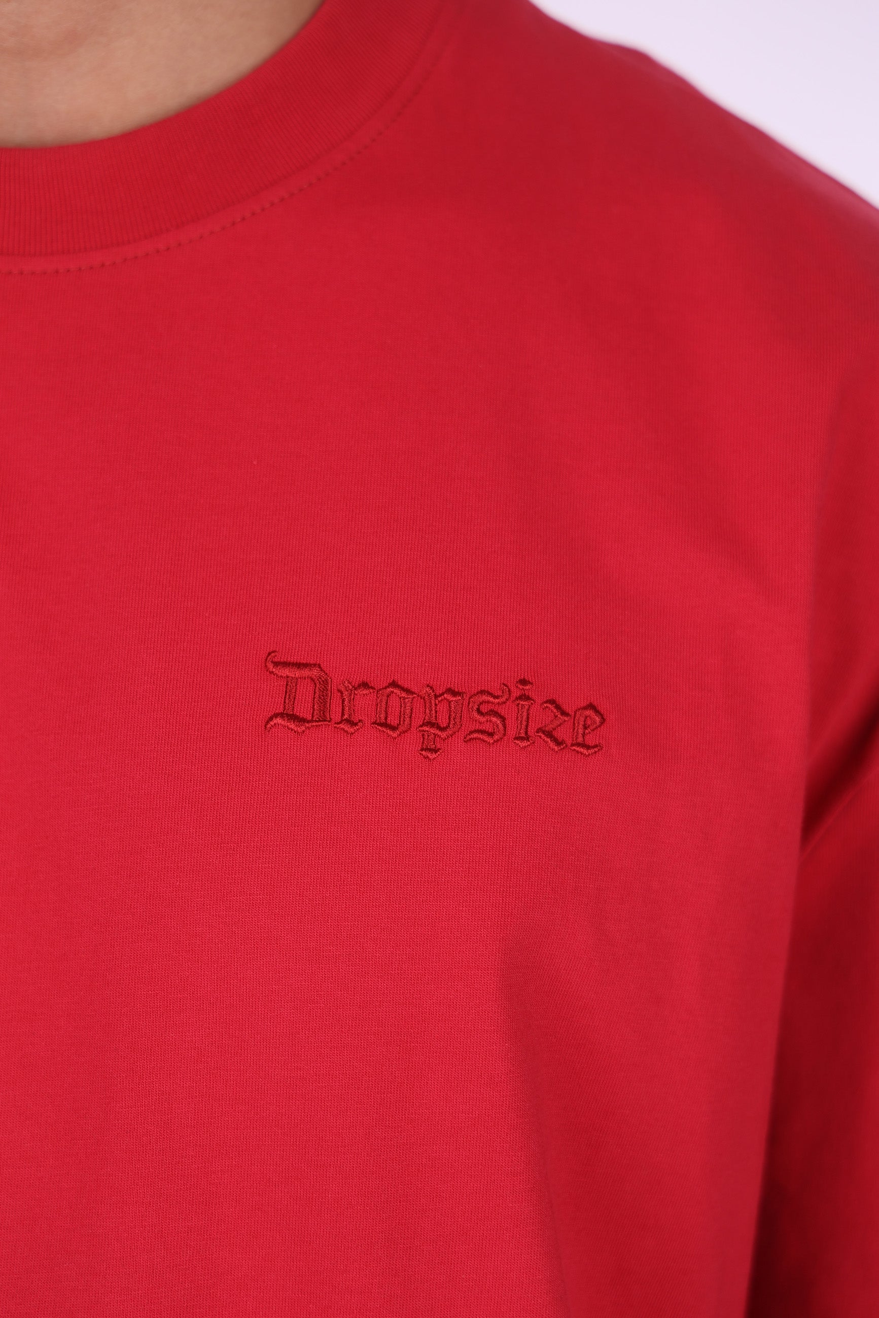 HEAVY OVERSIZE EMBO T-SHIRT RED