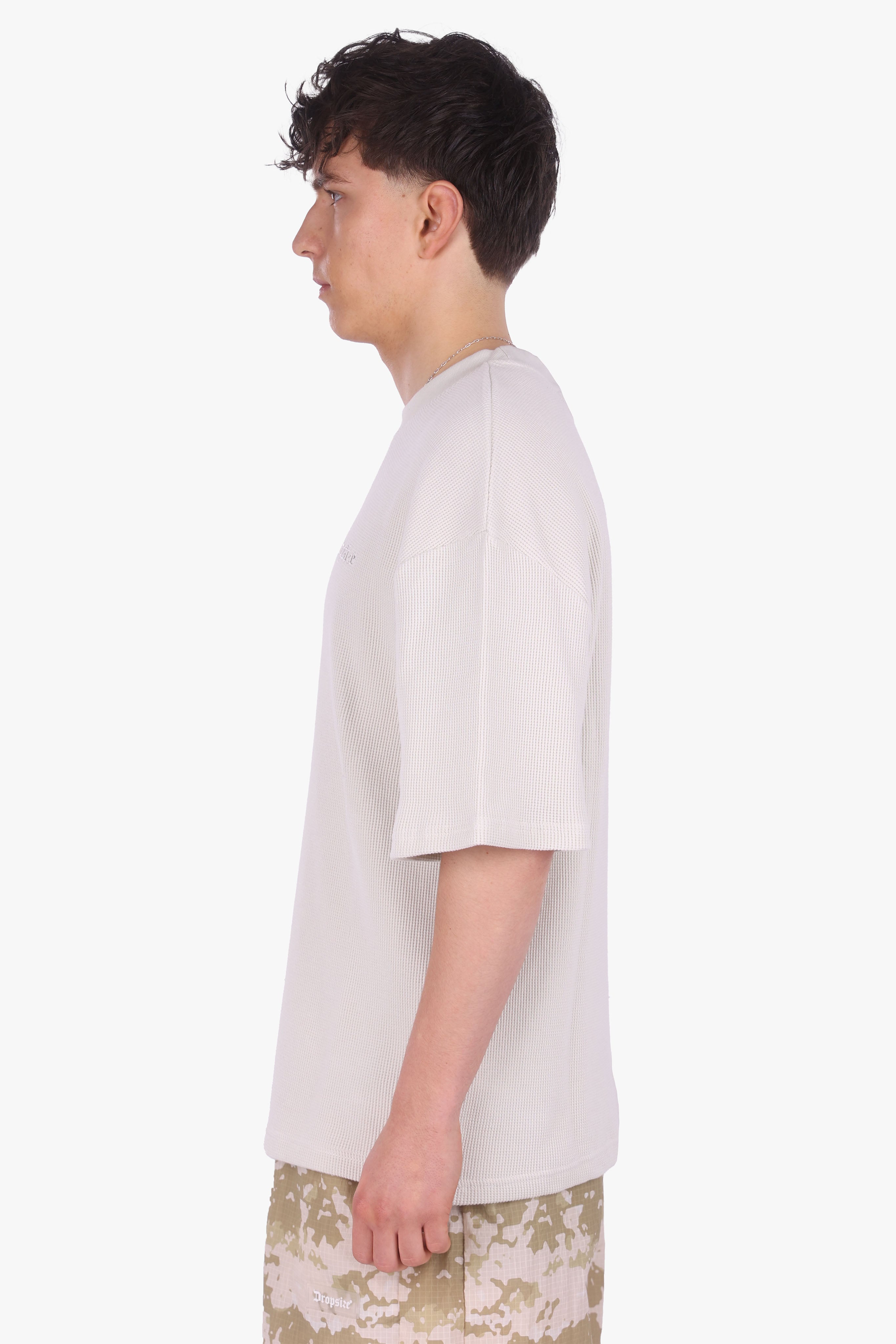 OVERSIZE WAFFLE SHIRT LIGHT GREY
