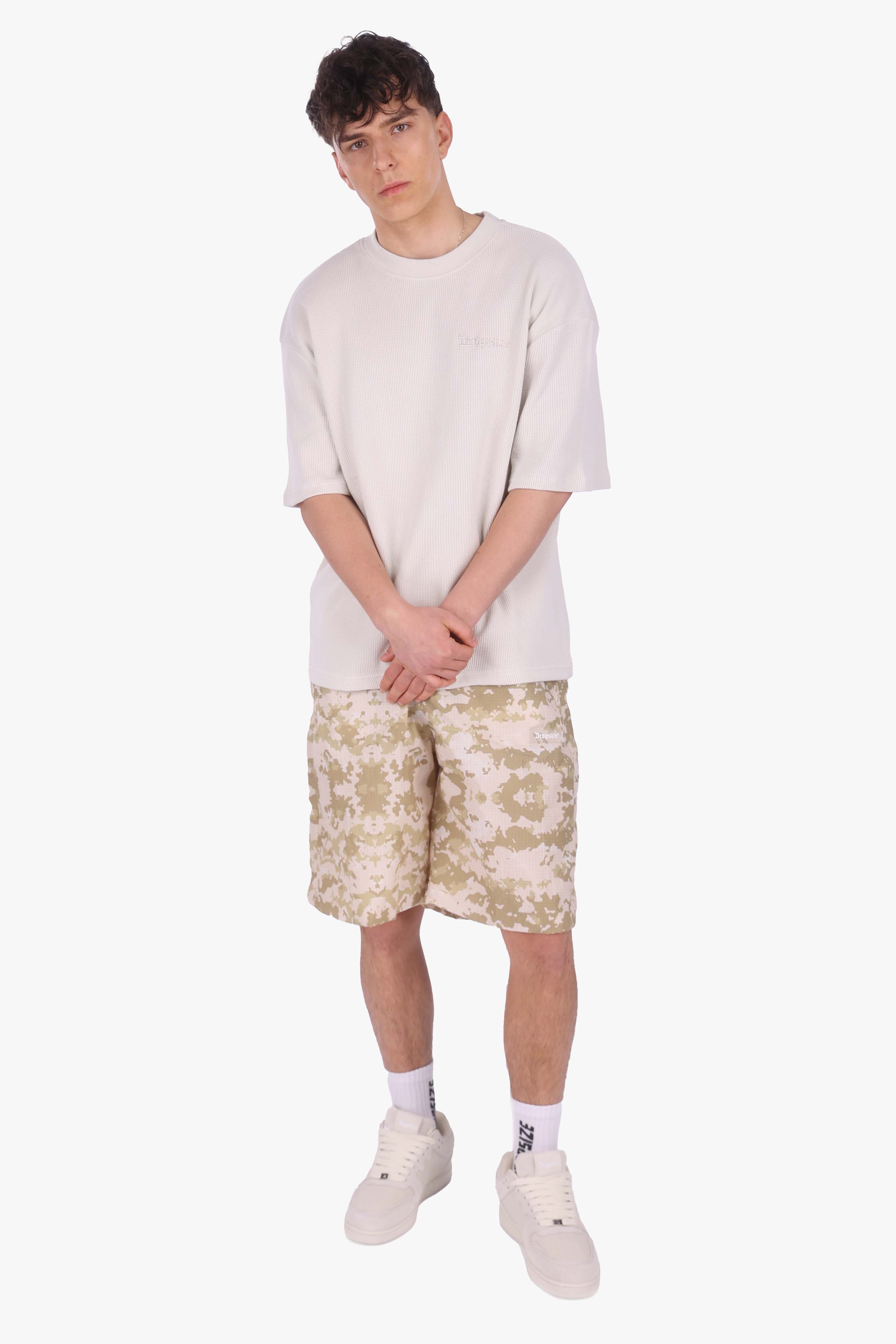 OVERSIZE WAFFLE SHIRT LIGHT GREY
