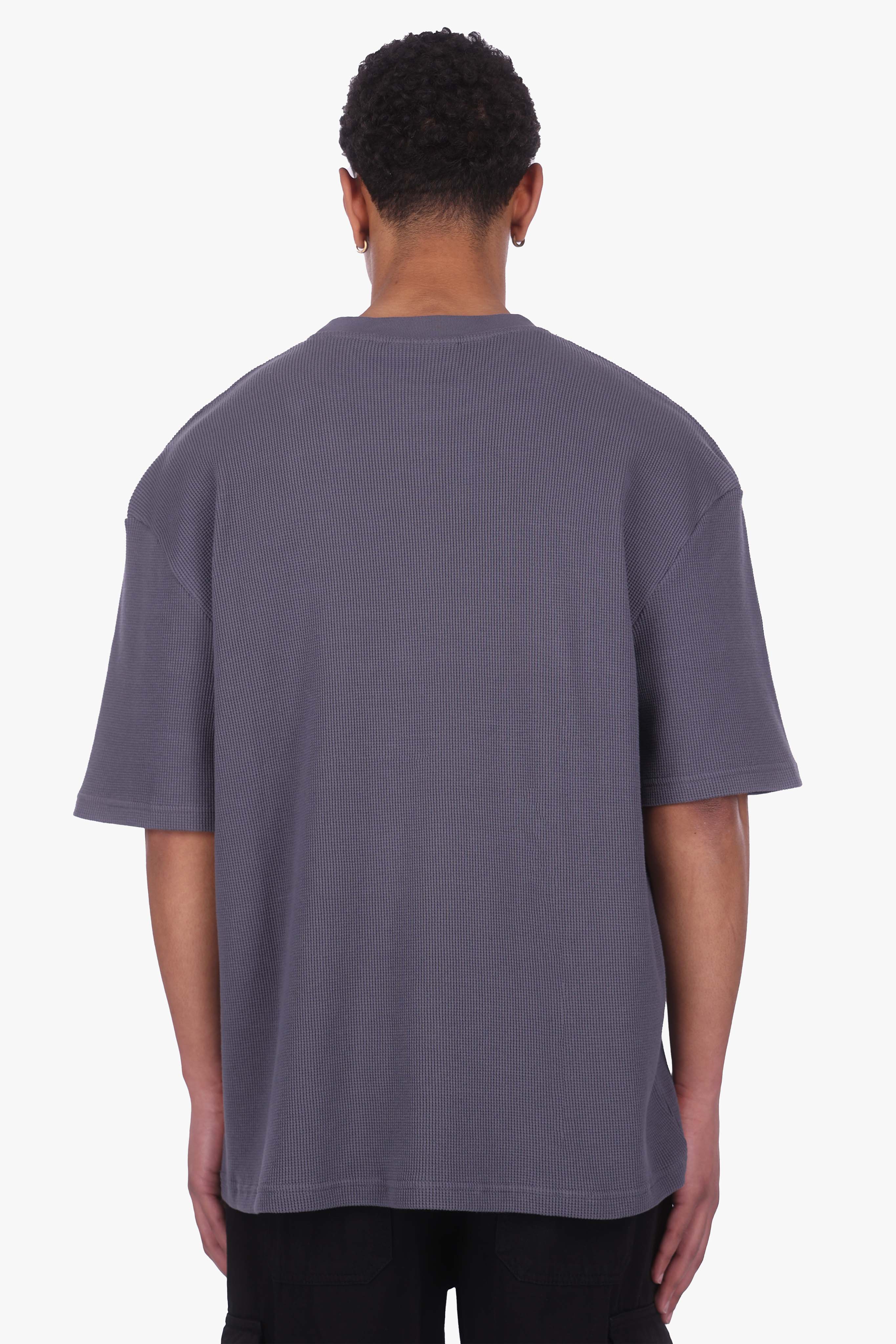 OVERSIZE WAFFLE SHIRT STEEL GREY