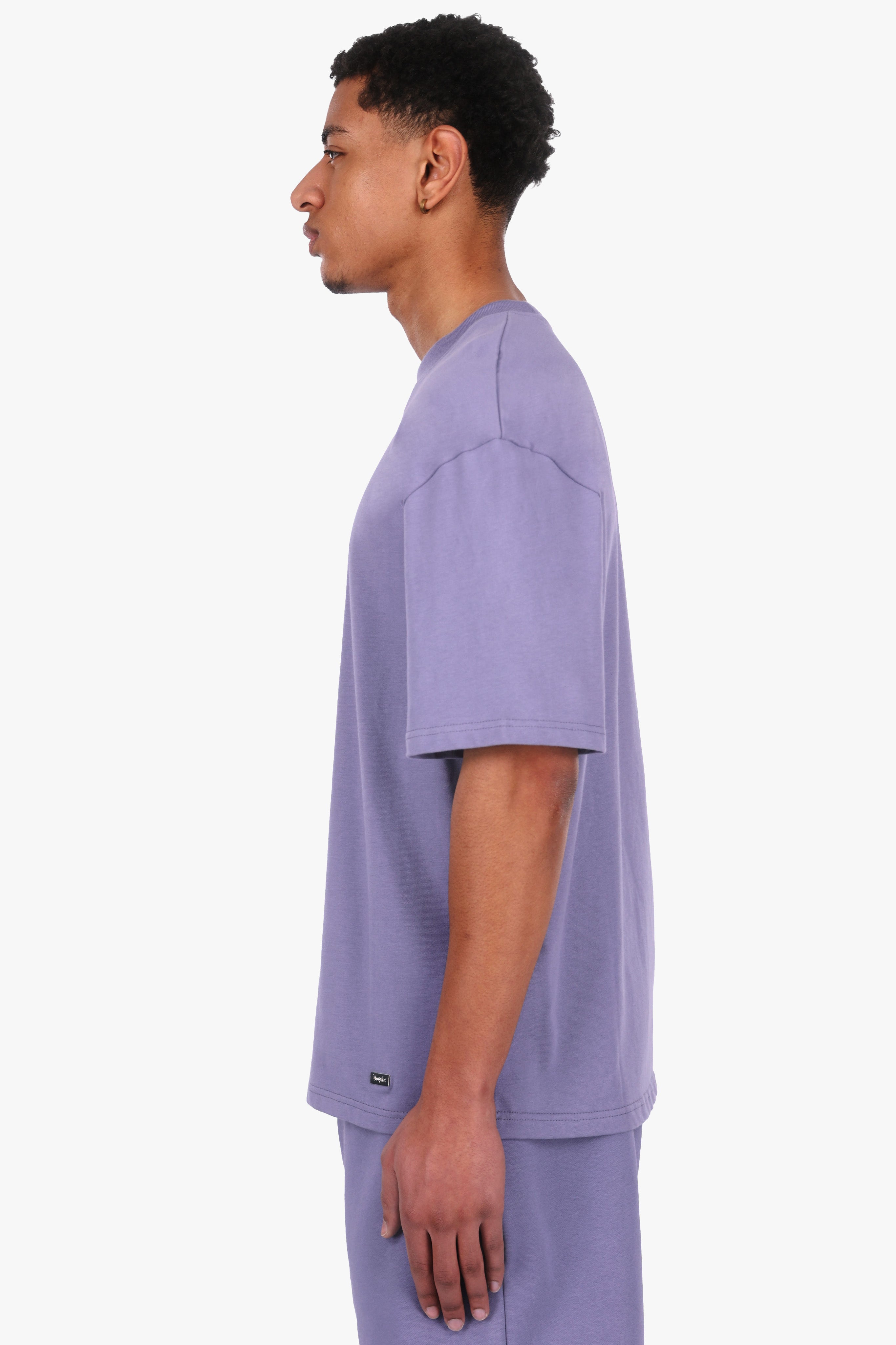 HEAVY OVERSIZE METAL PATCH T-SHIRT BLUE GRANITE