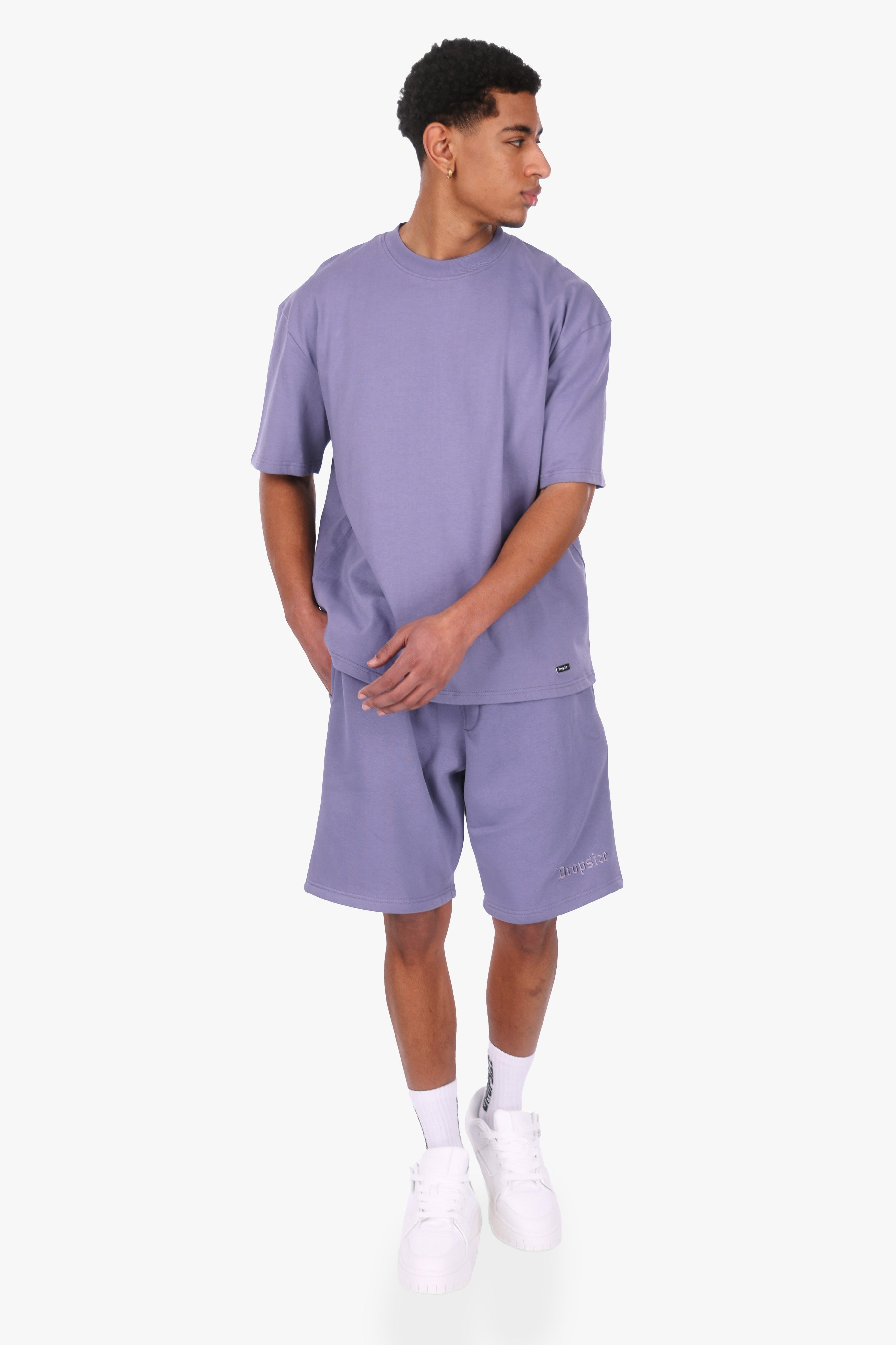 HEAVY OVERSIZE METAL PATCH T-SHIRT BLUE GRANITE