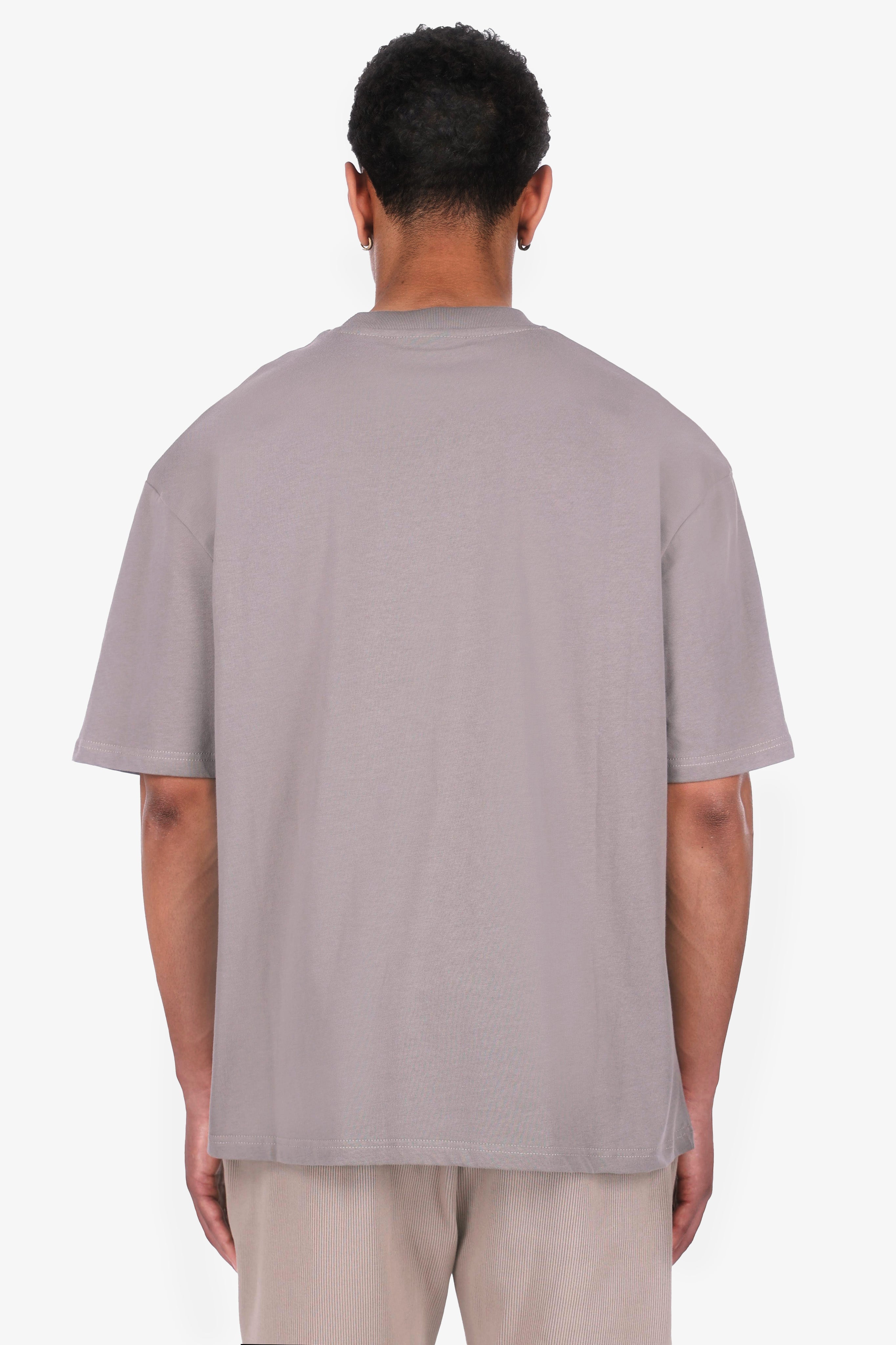 HEAVY OVERSIZE METAL PATCH BASIC T-SHIRT DRIFTWOOD