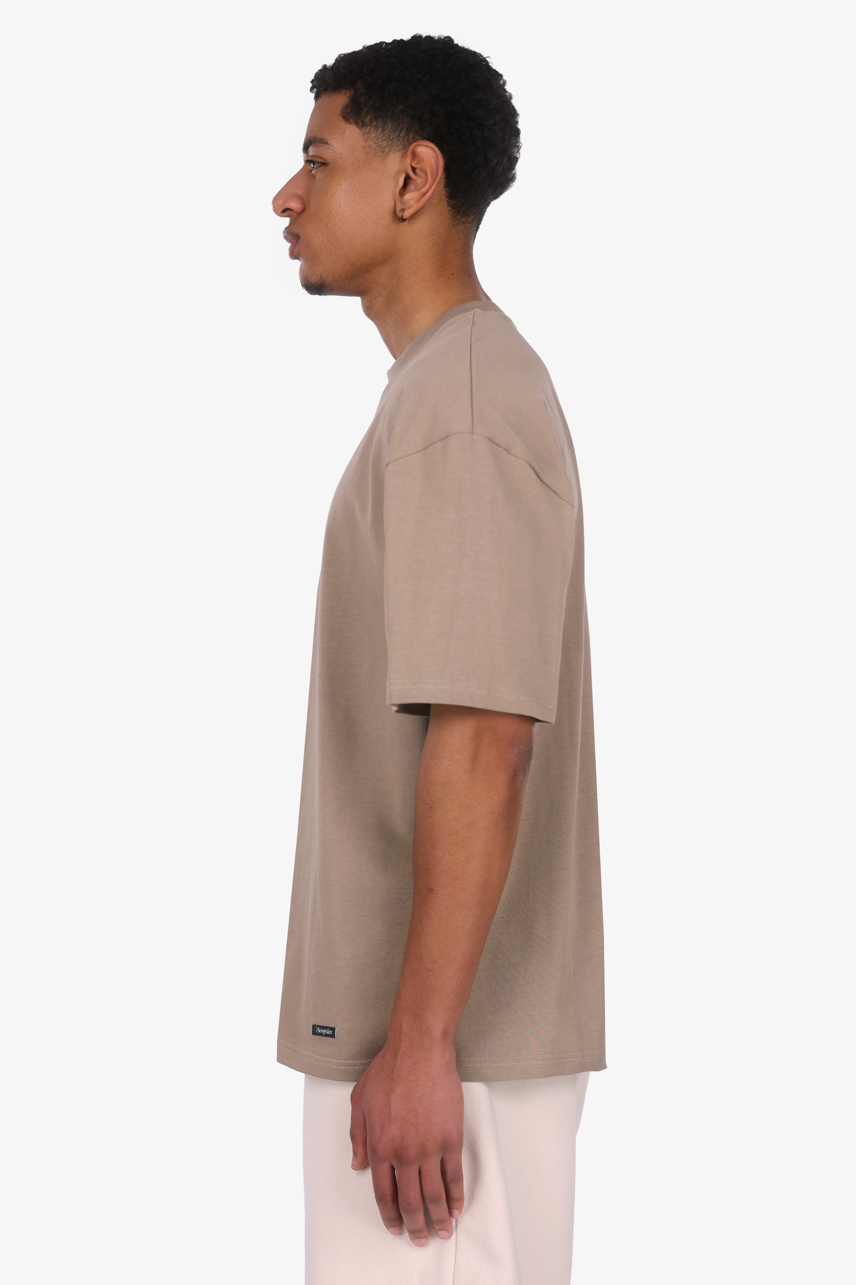HEAVY OVERSIZE METAL PATCH T-SHIRT SILVER MINK