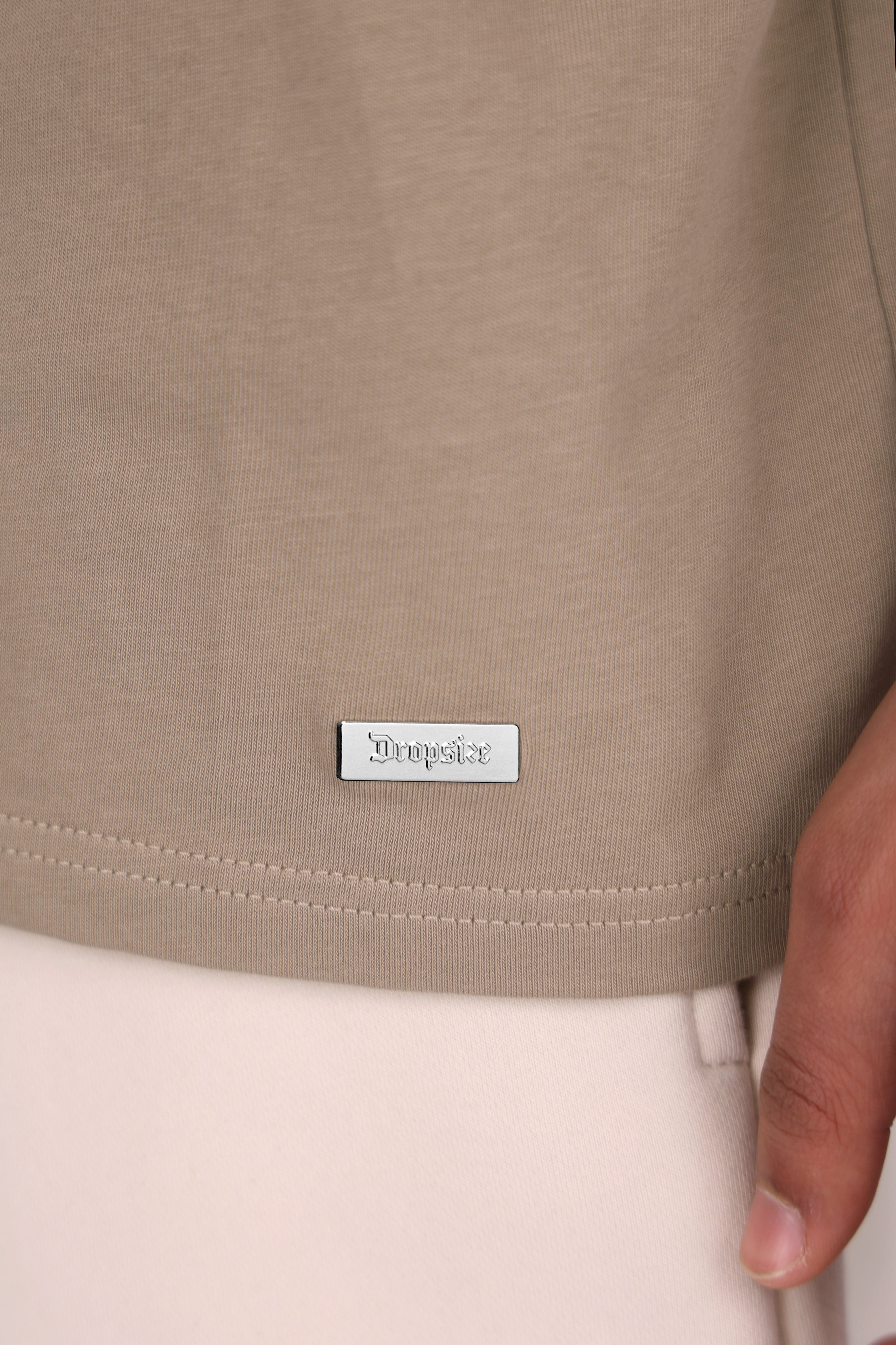 HEAVY OVERSIZE METAL PATCH T-SHIRT SILVER MINK