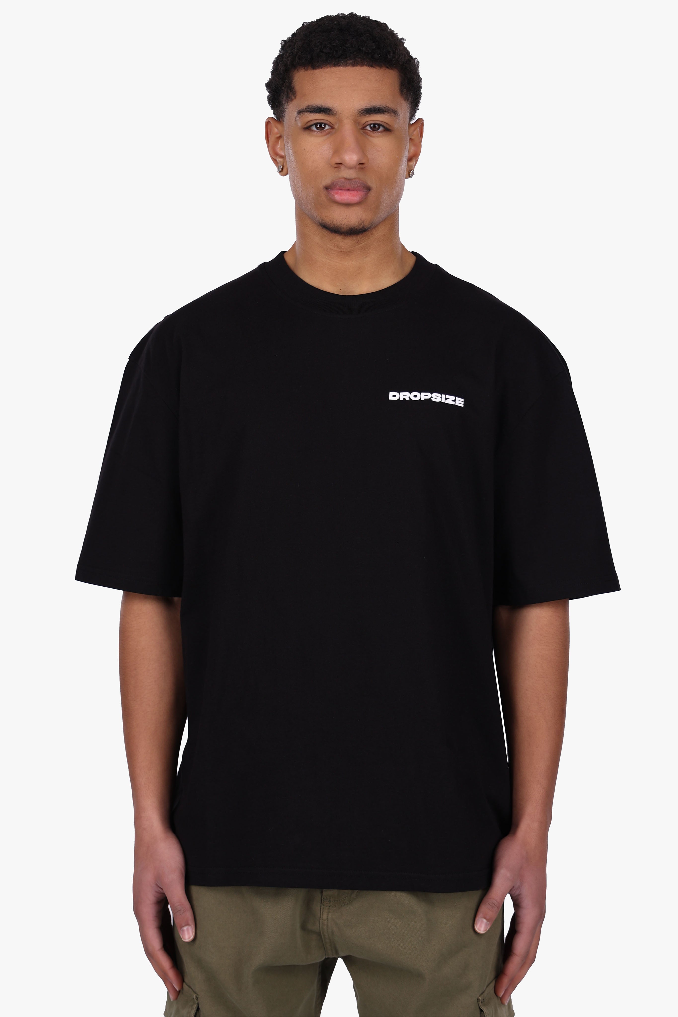 HEAVY OVERSIZE STAY TRUE FLOWERS T-SHIRT BLACK