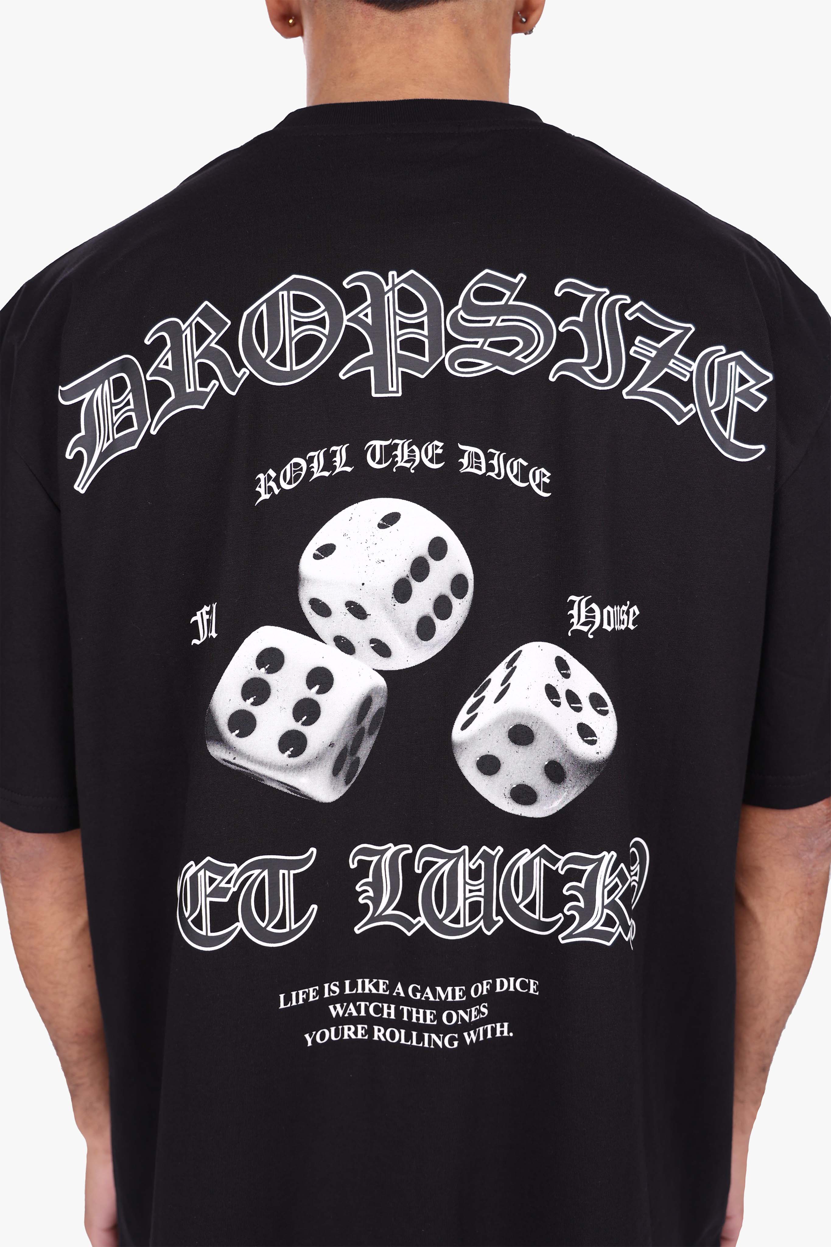 HEAVY OVERSIZE ROLL THE DICE T-SHIRT BLACK