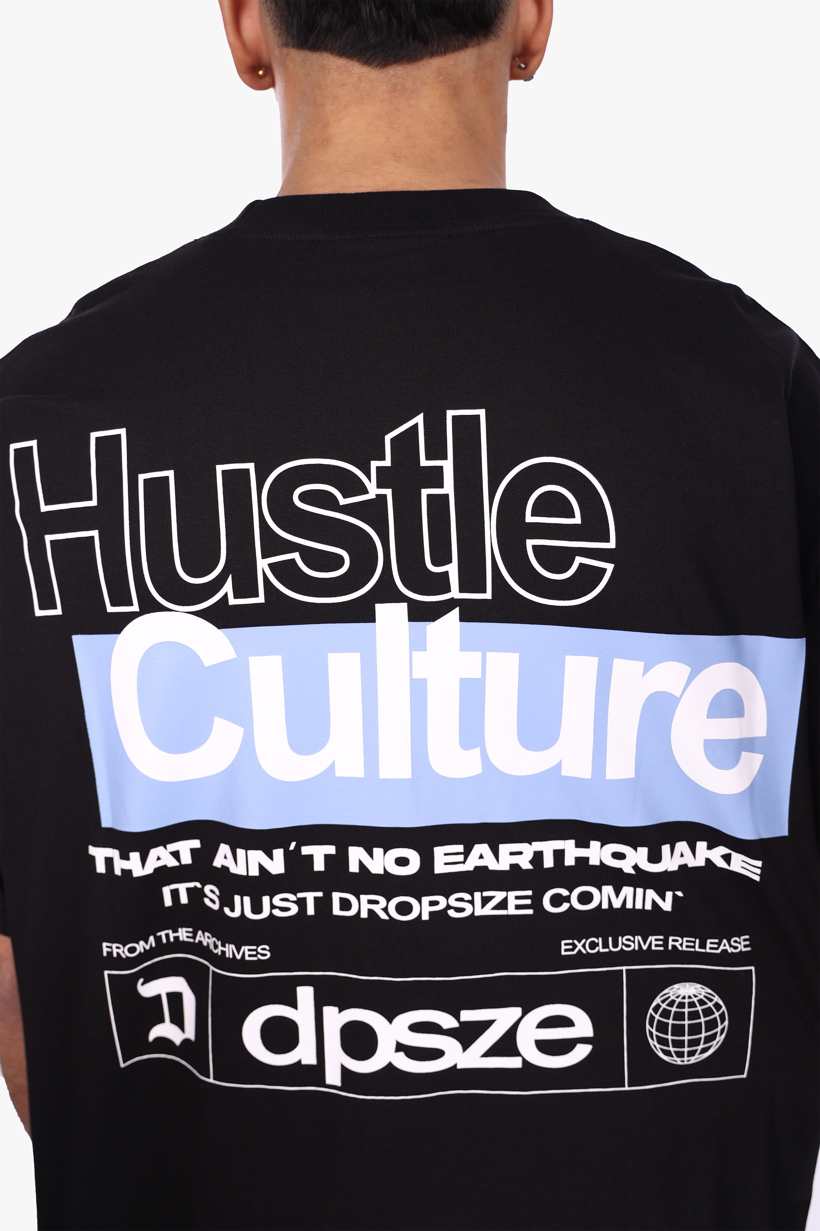 HEAVY OVERSIZE HUSTLE CULTURE T-SHIRT BLACK