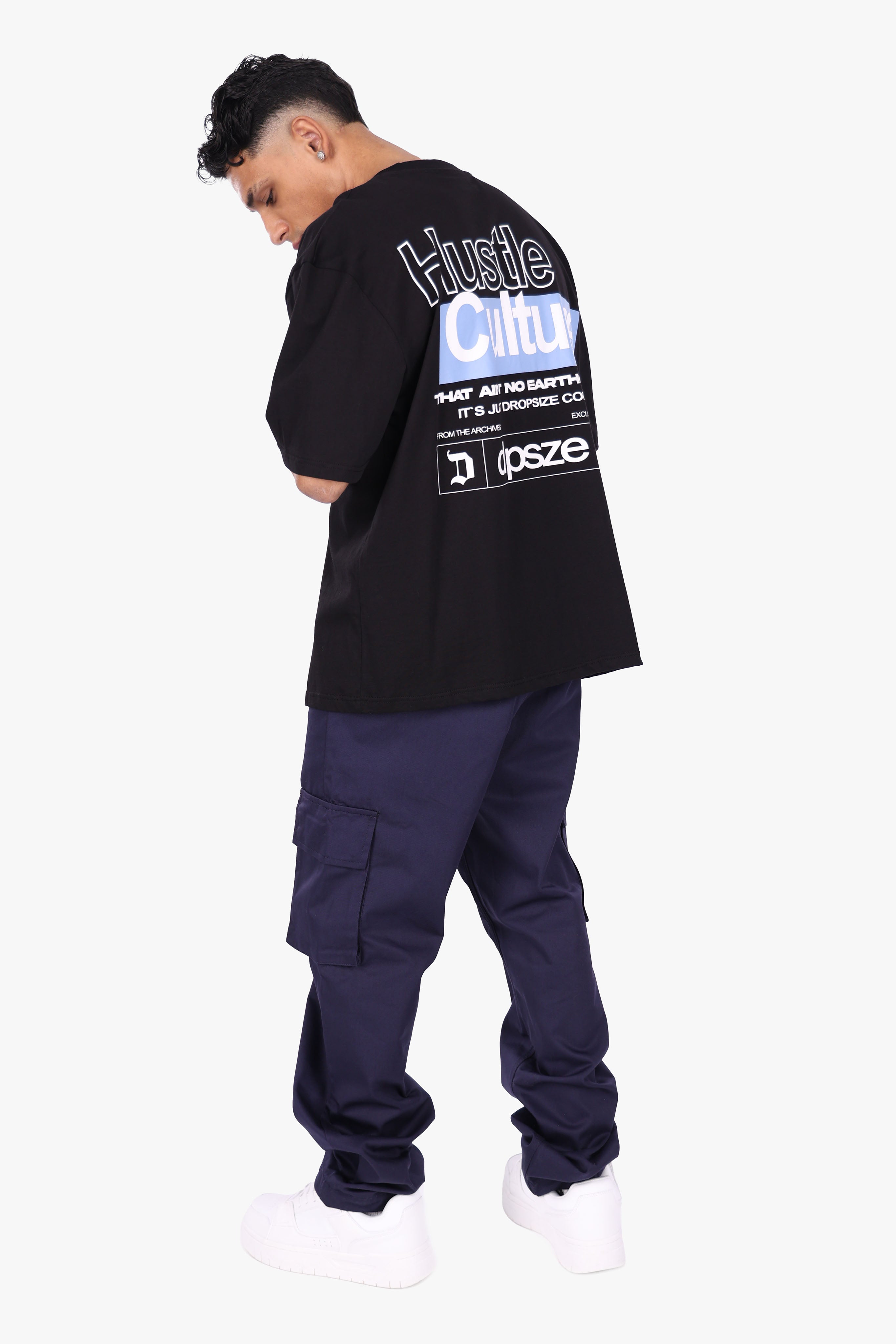 HEAVY OVERSIZE HUSTLE CULTURE T-SHIRT BLACK