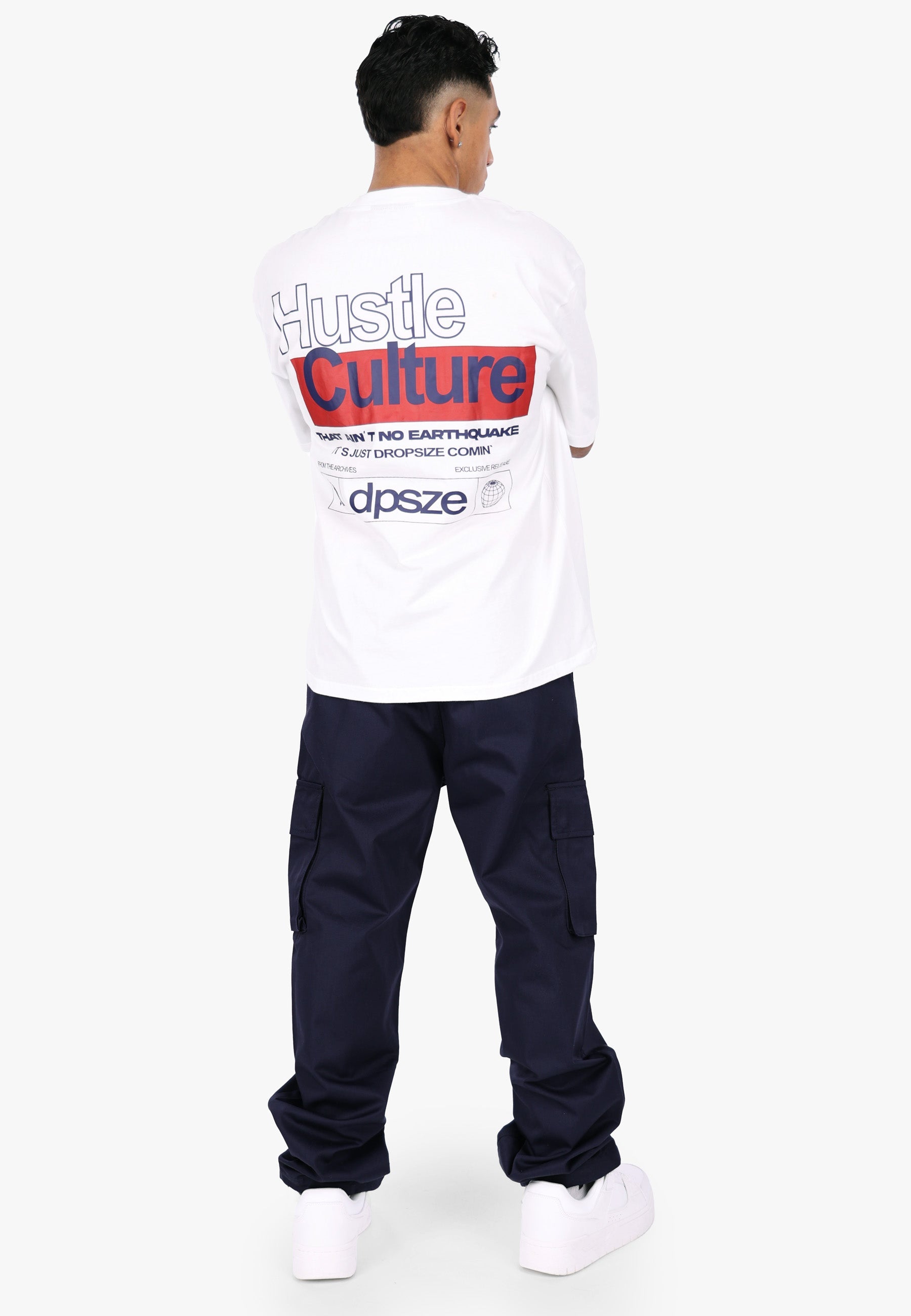 HEAVY OVERSIZE HUSTLE CULTURE T-SHIRT WHITE