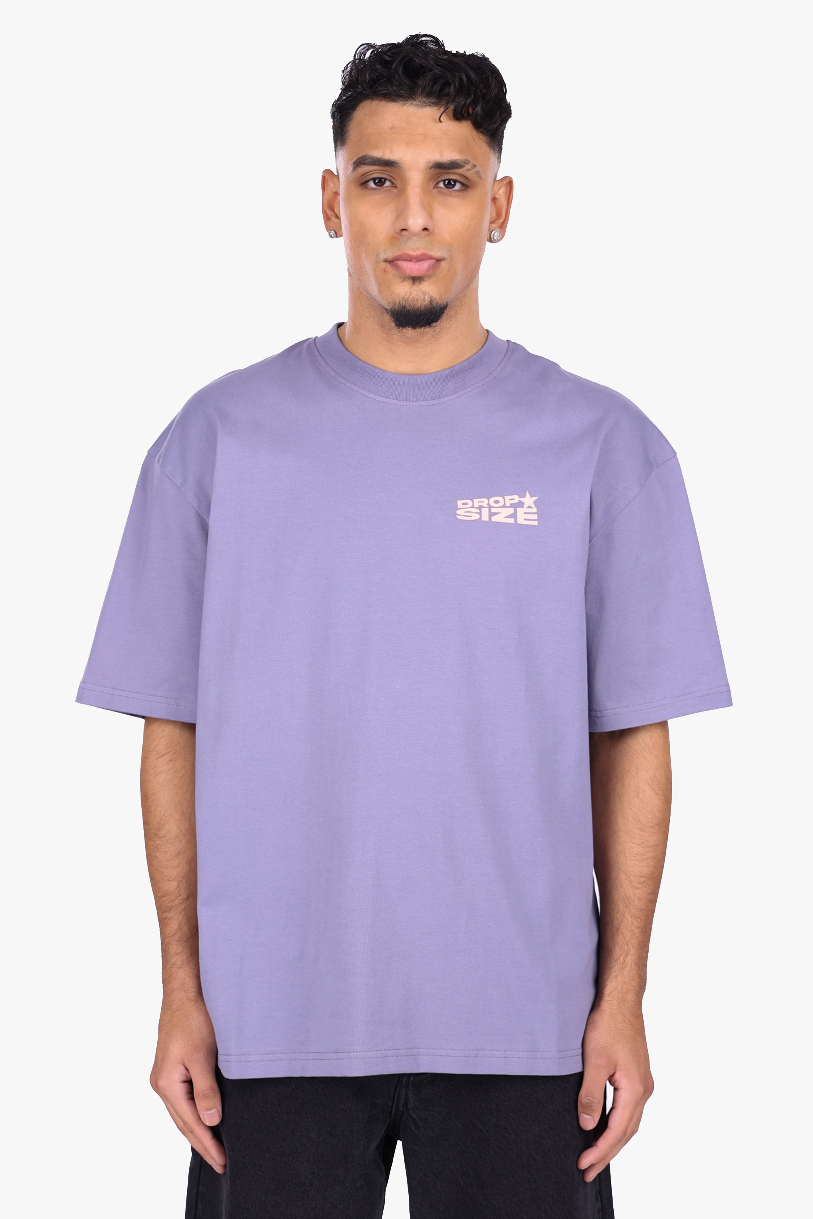 HEAVY OVERSIZE STAR BACKPRINT T-SHIRT BLUE GRANITE